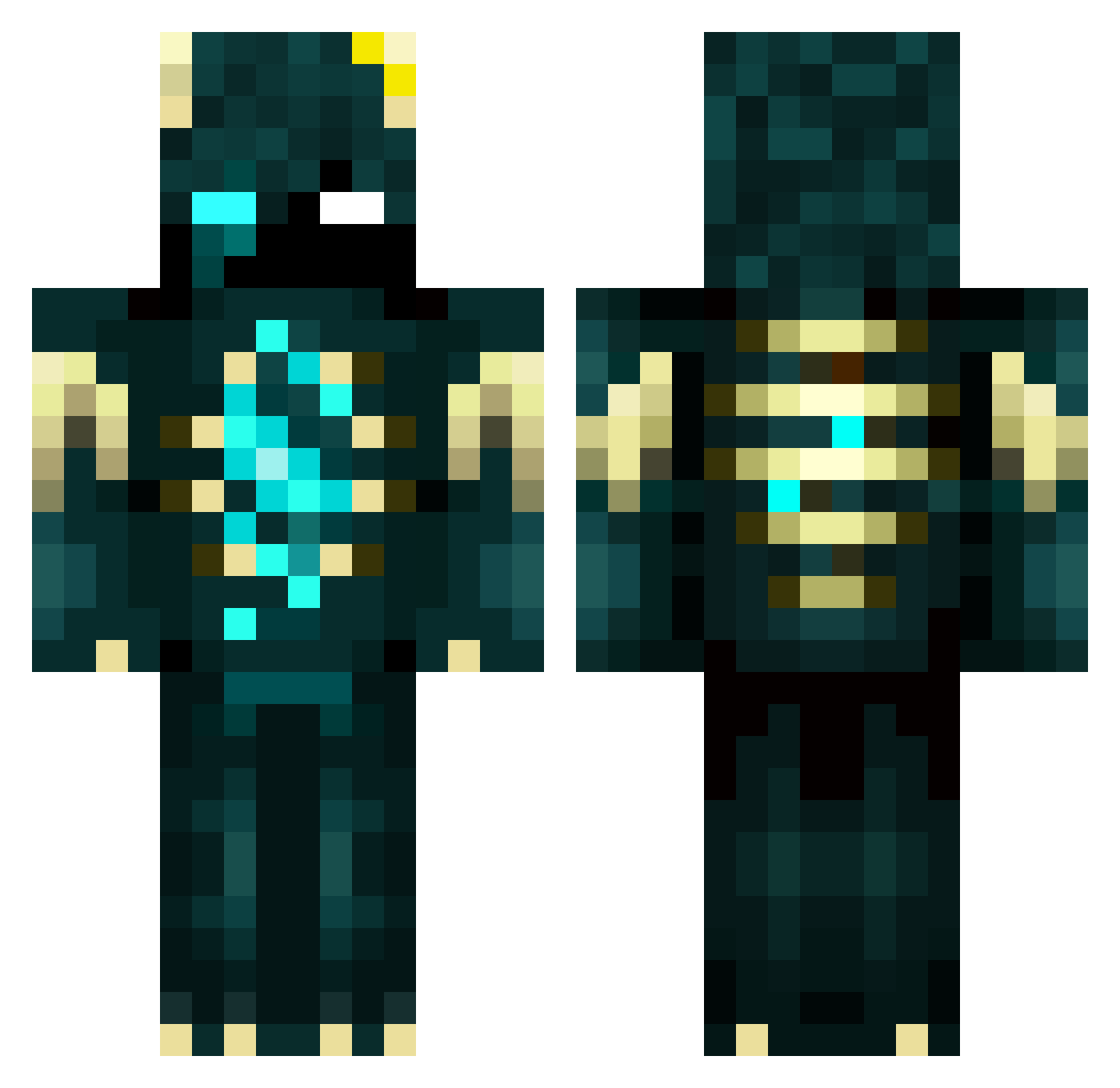 sculk10 Minecraft skin, front and back view