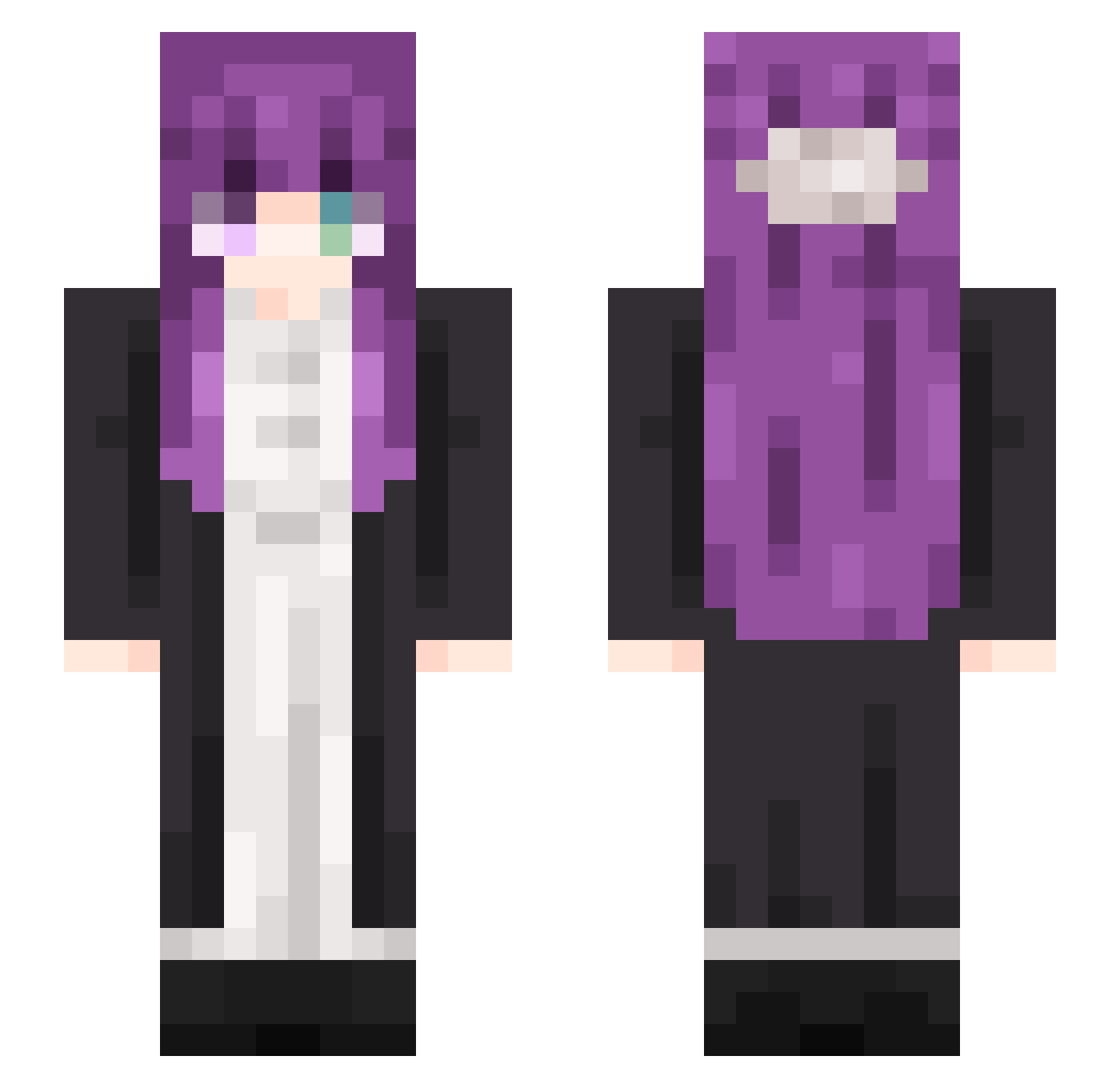 Myacinth_ Minecraft skin, front and back view