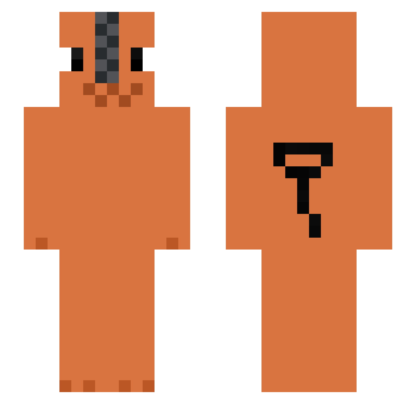 WaffleTastesGood Minecraft skin, front and back view
