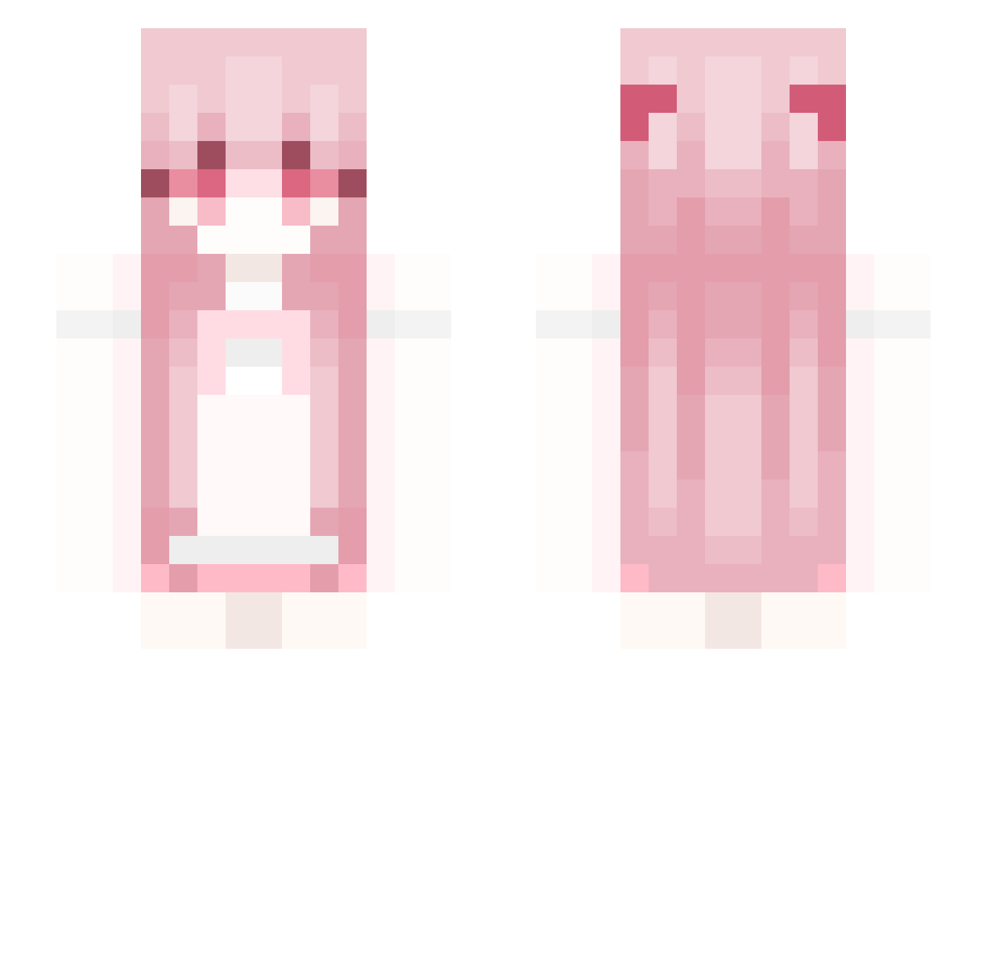 Aline Minecraft skin, front and back view