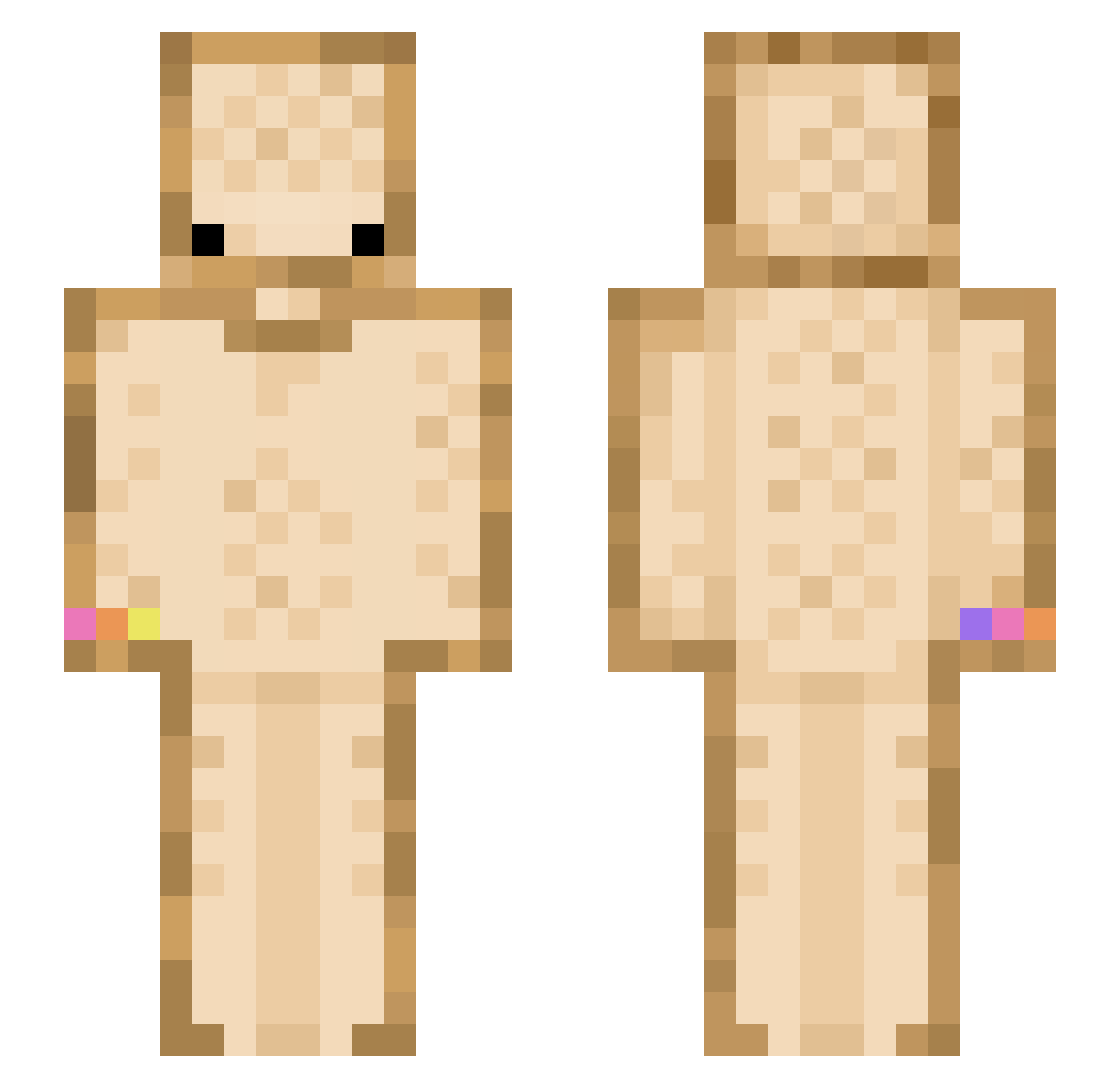 sandwish Minecraft skin, front and back view