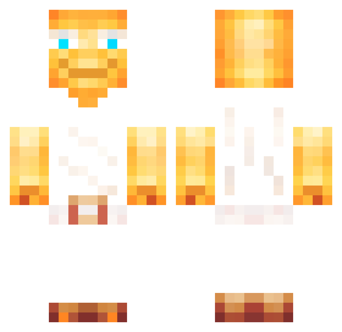 DrPoopyHead Minecraft skin, front and back view