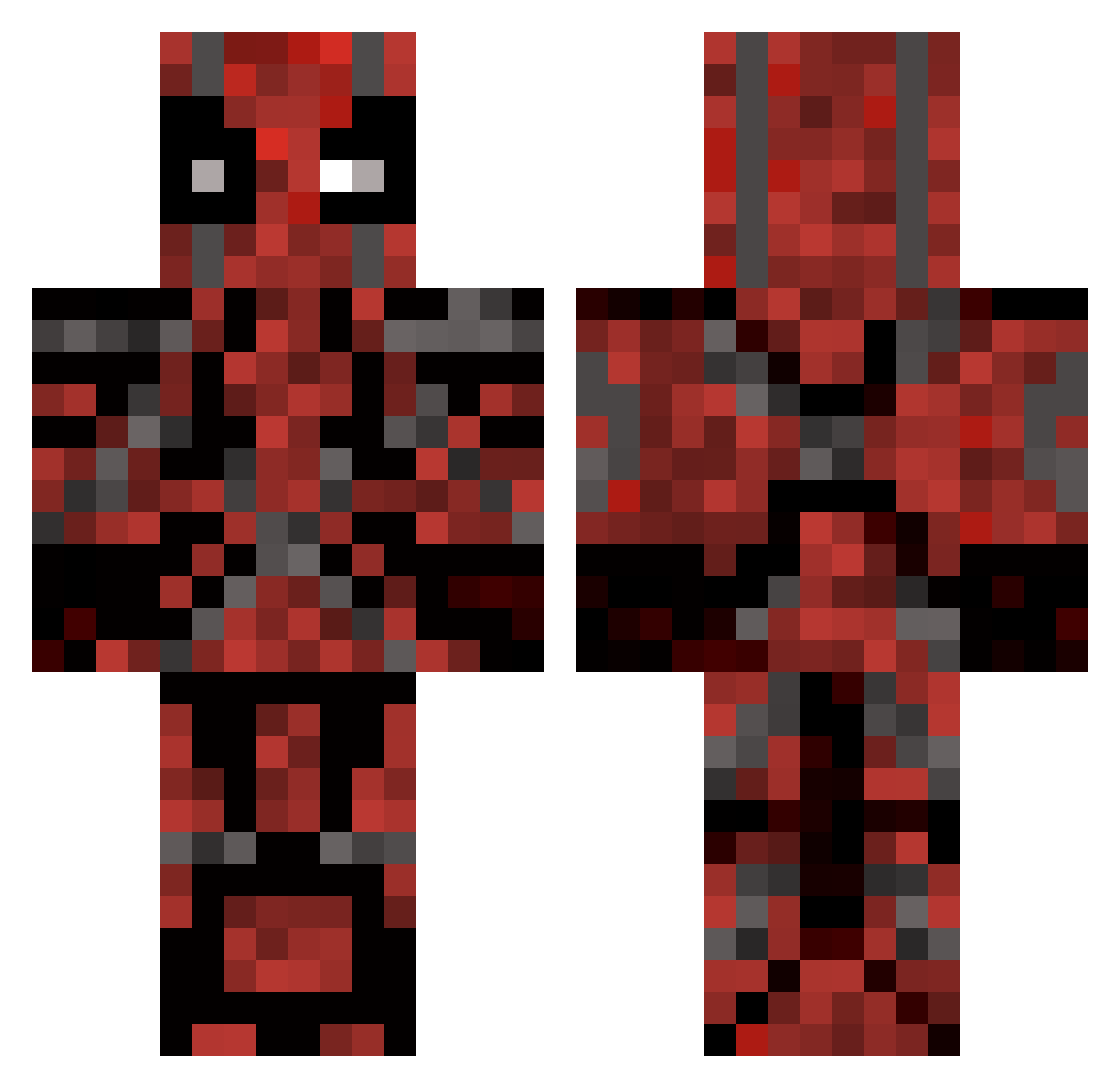 Restung Minecraft skin, front and back view