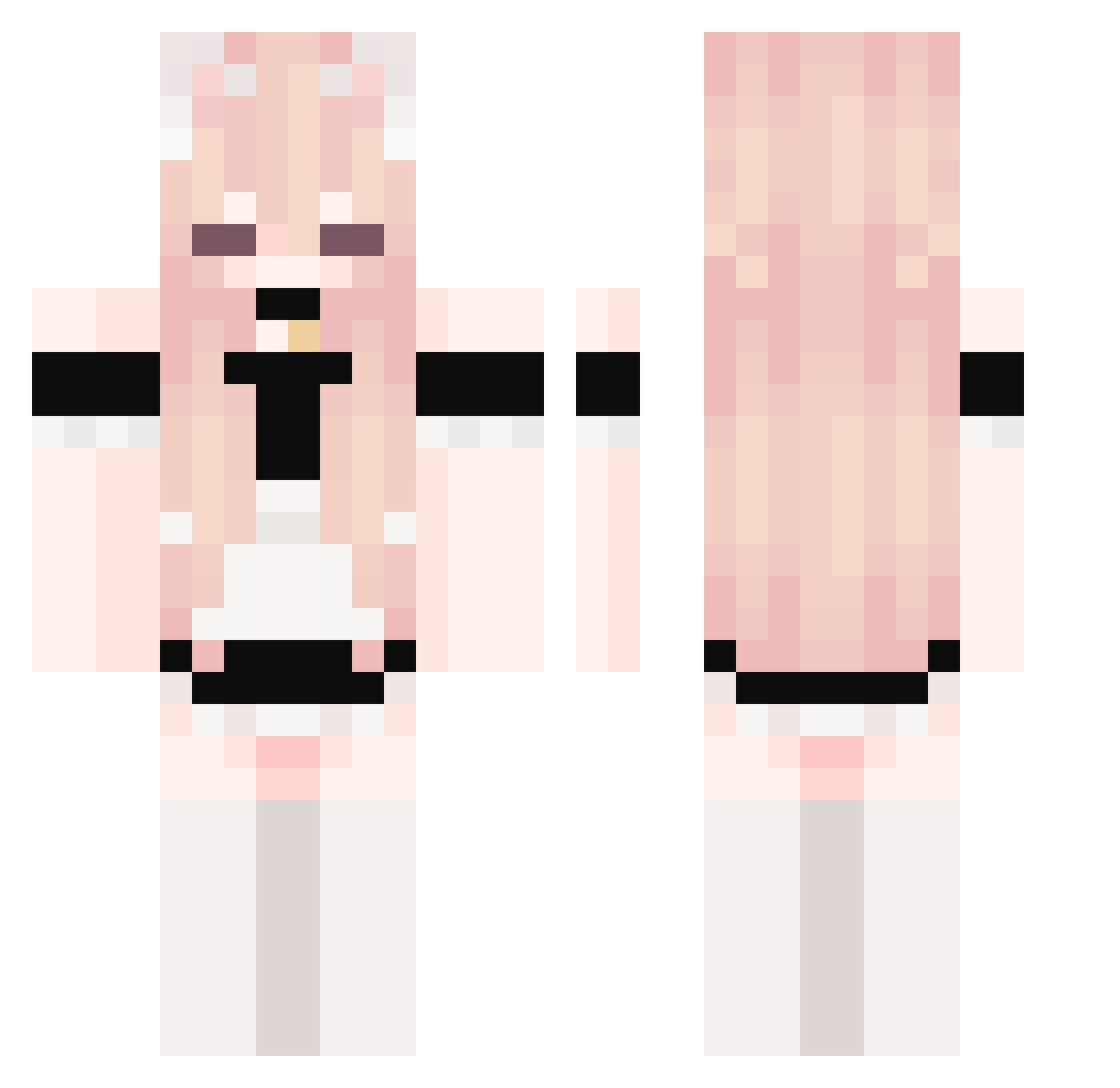 untrckable Minecraft skin, front and back view