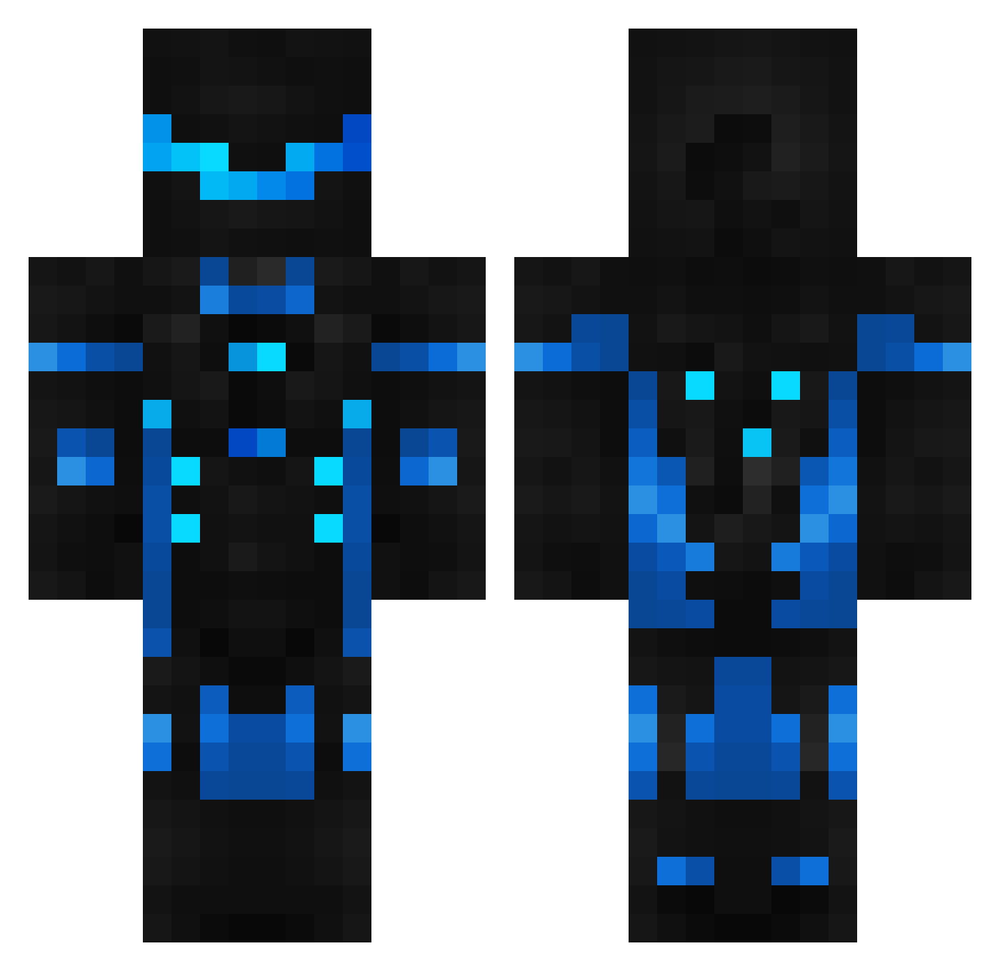 ministration Minecraft skin, front and back view