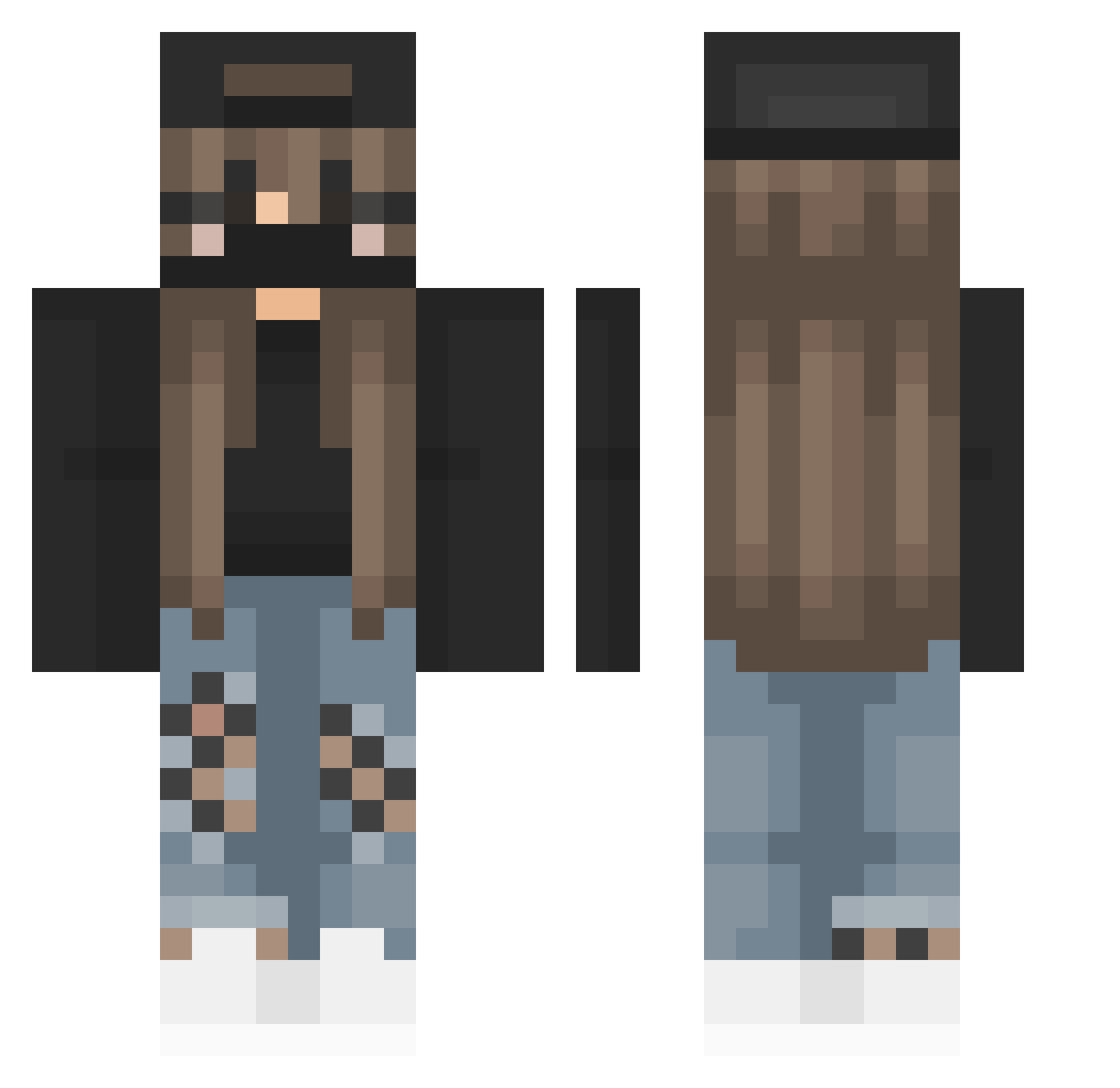ScaryMoDz Minecraft skin, front and back view