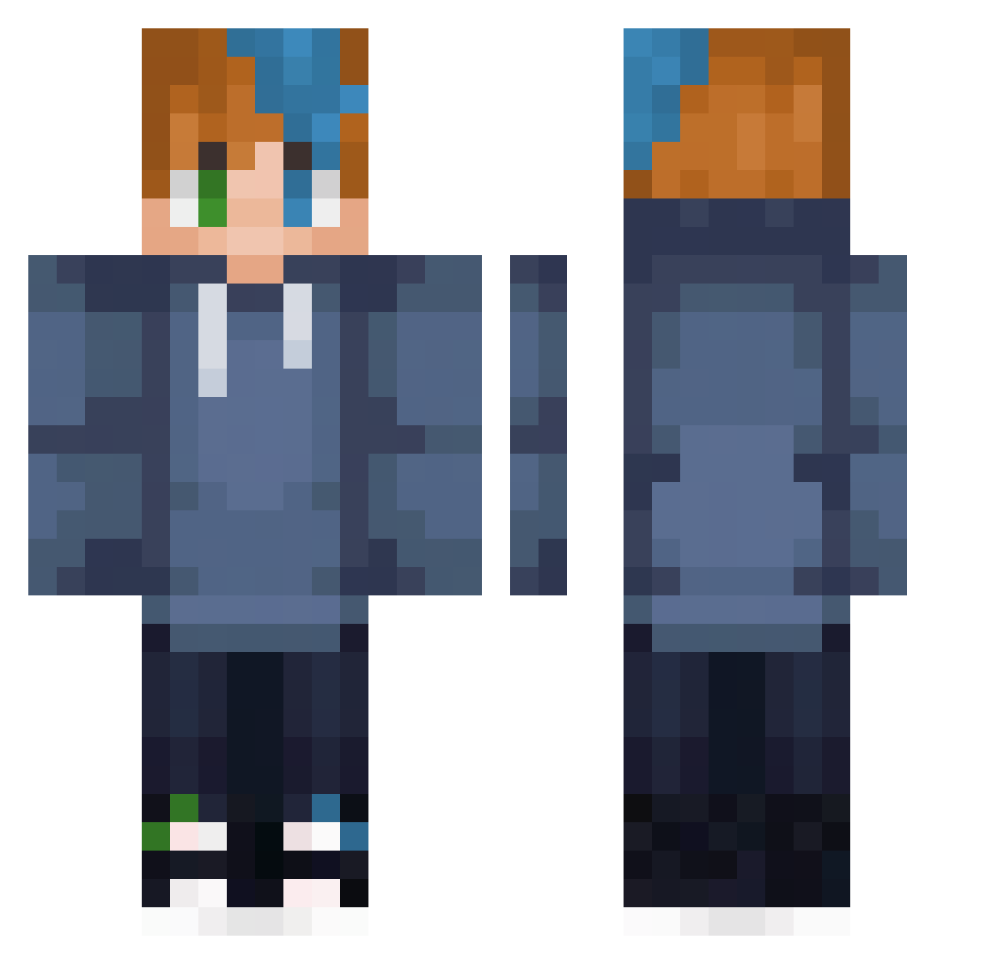 DiamondDino_YT Minecraft skin, front and back view