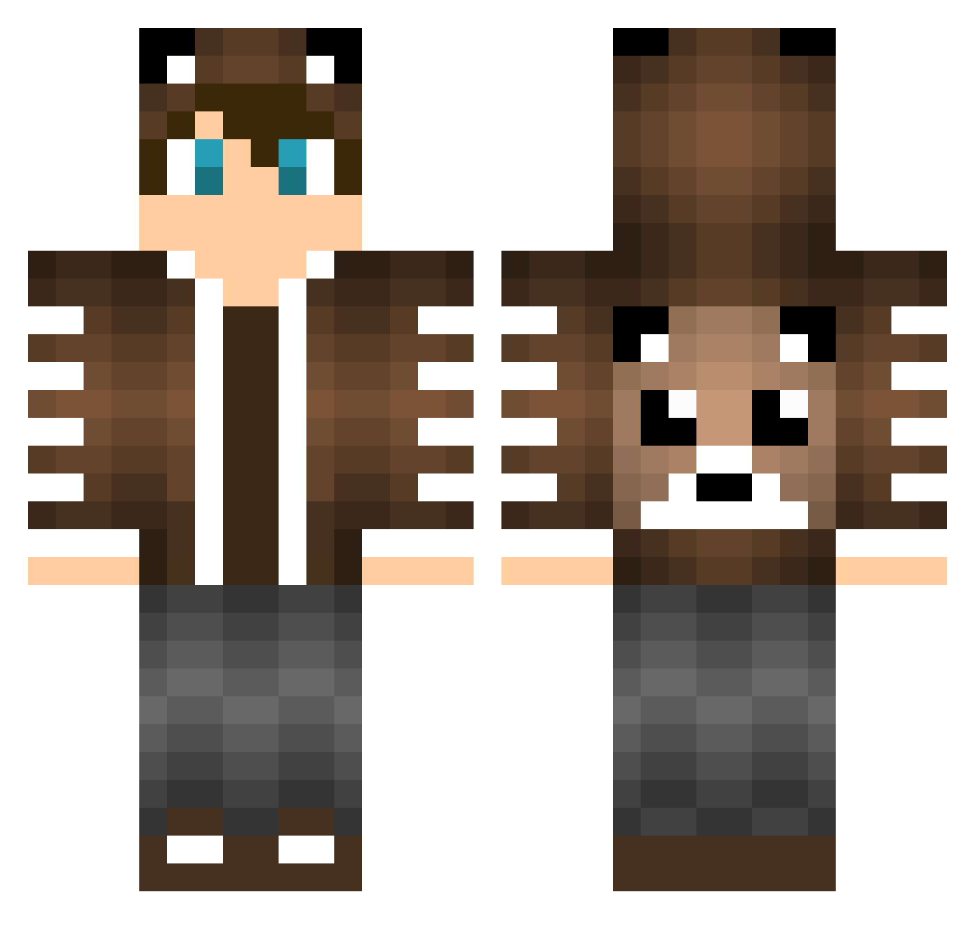 Teem Minecraft skin, front and back view