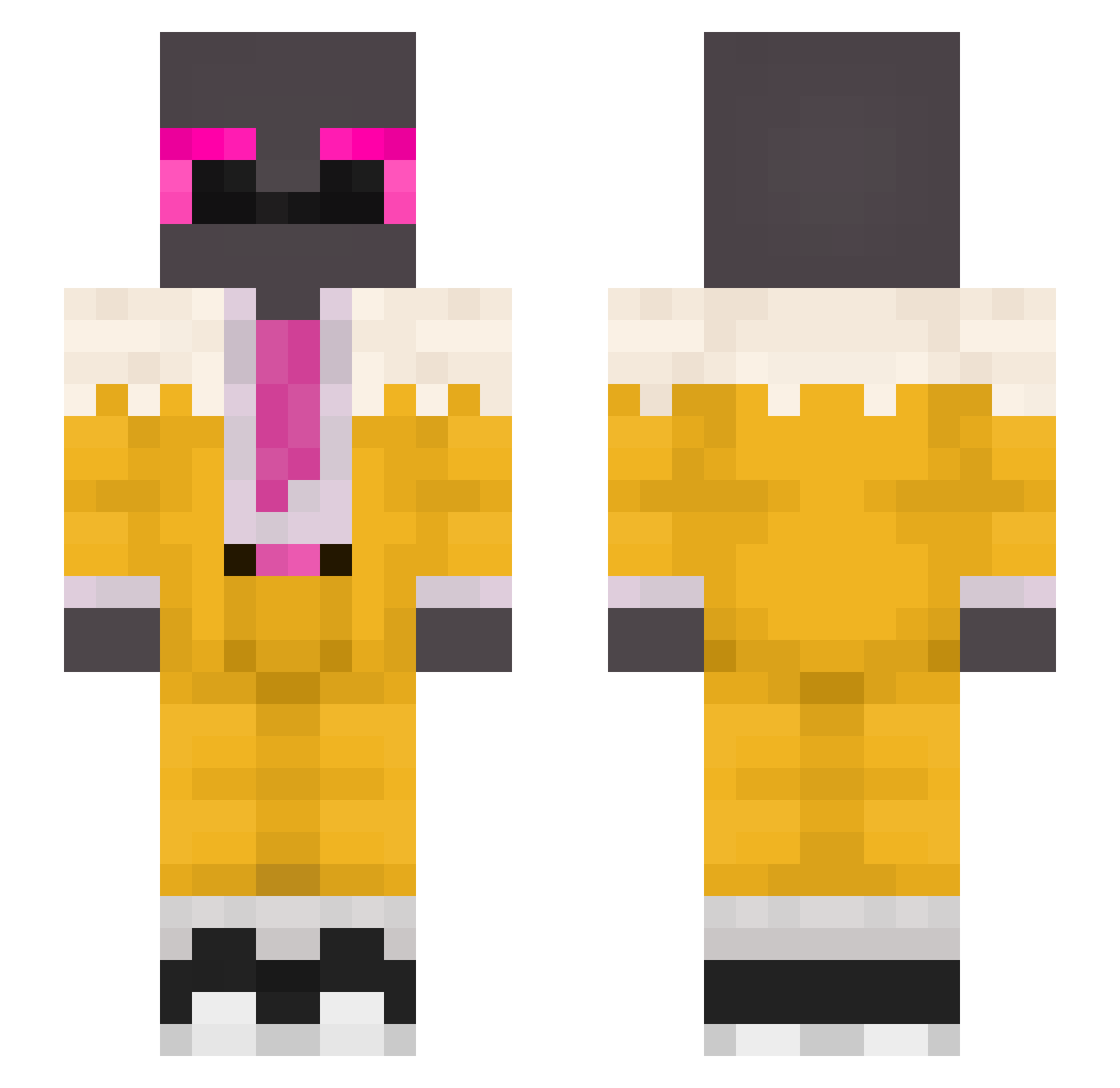 SaoIa Minecraft skin, front and back view