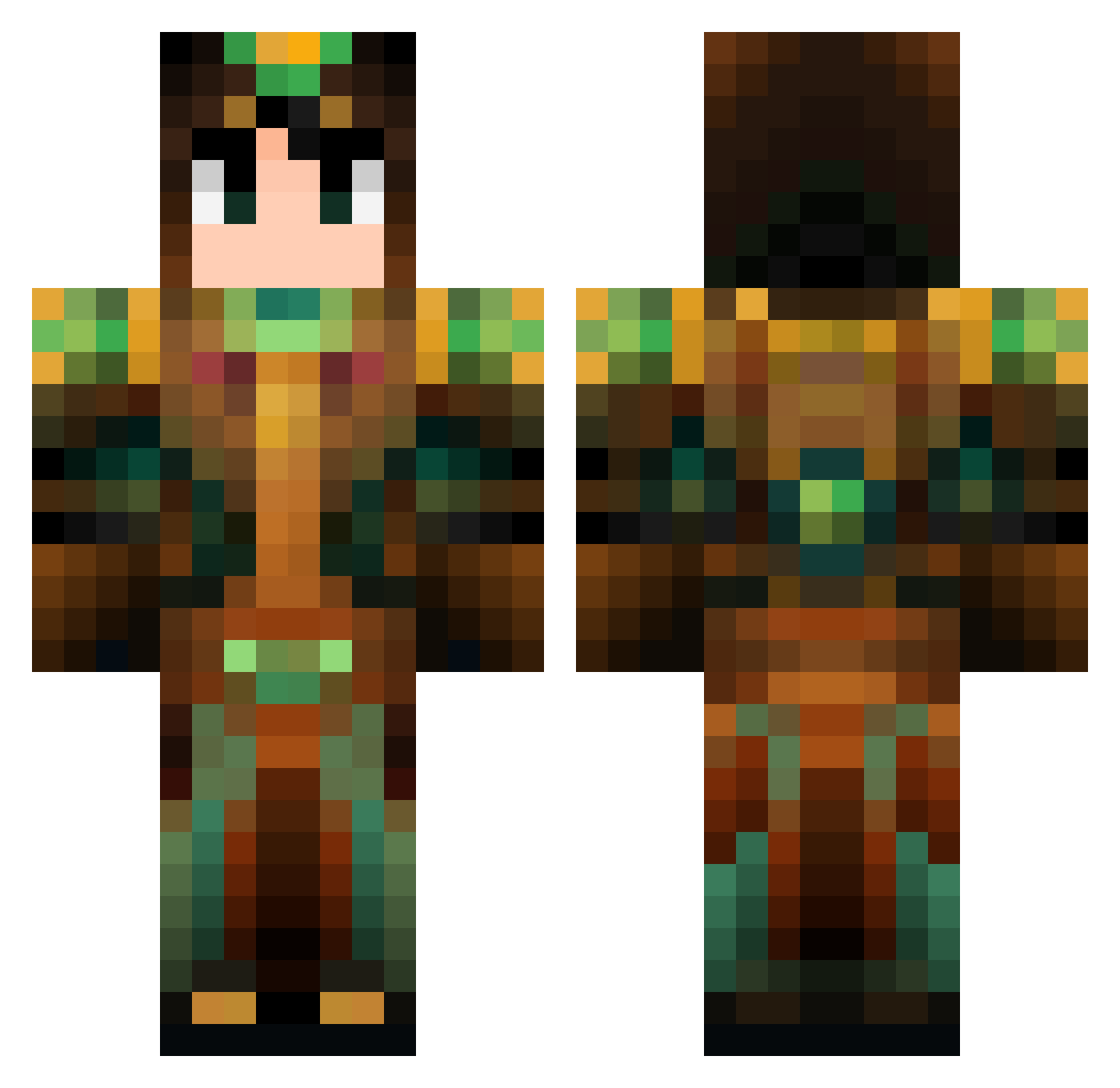 Saeor Minecraft skin, front and back view