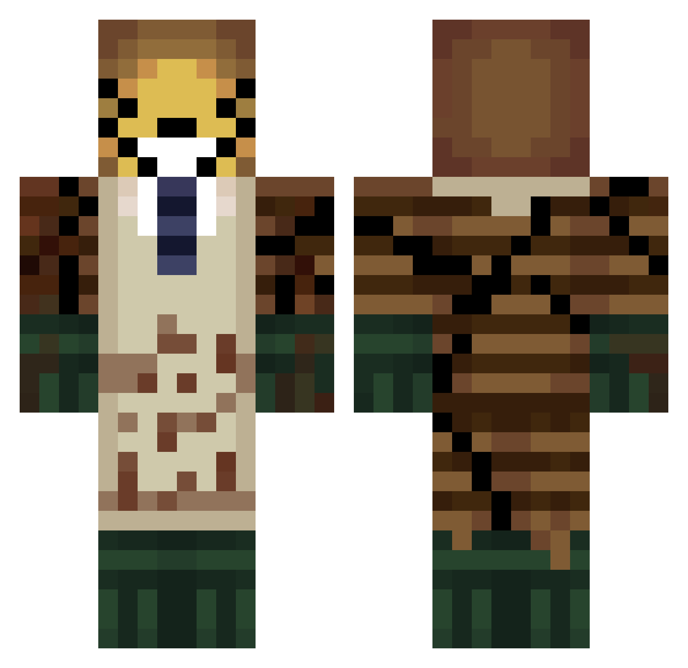 RoseLeigh Minecraft skin, front and back view