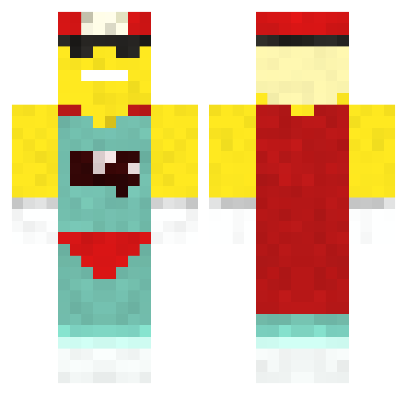 Fagova Minecraft skin, front and back view