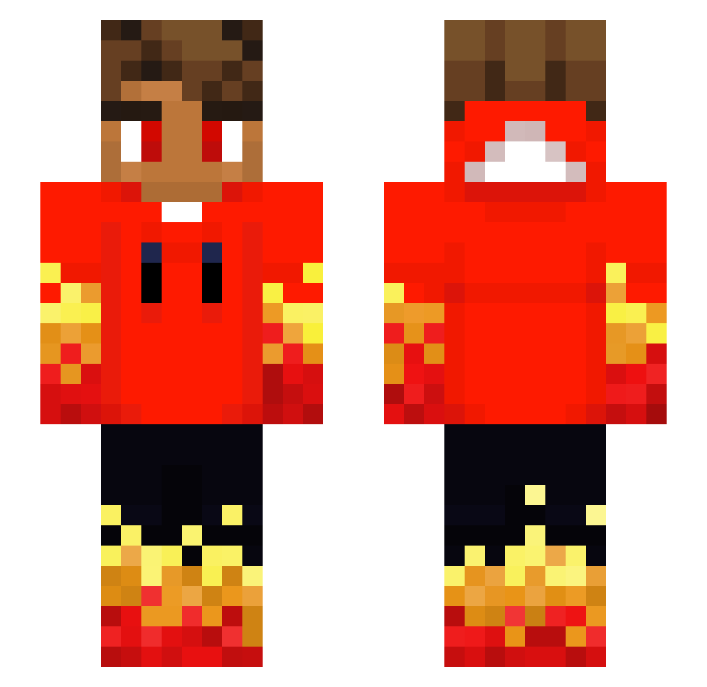 Jimbo159 Minecraft skin, front and back view