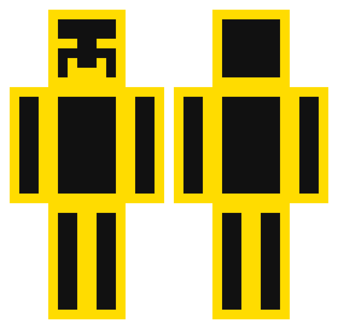 Rikas28 Minecraft skin, front and back view