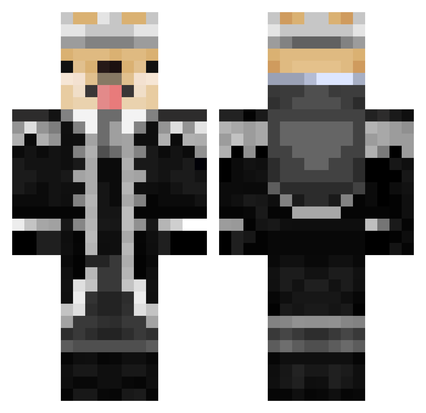 DOG1K Minecraft skin, front and back view