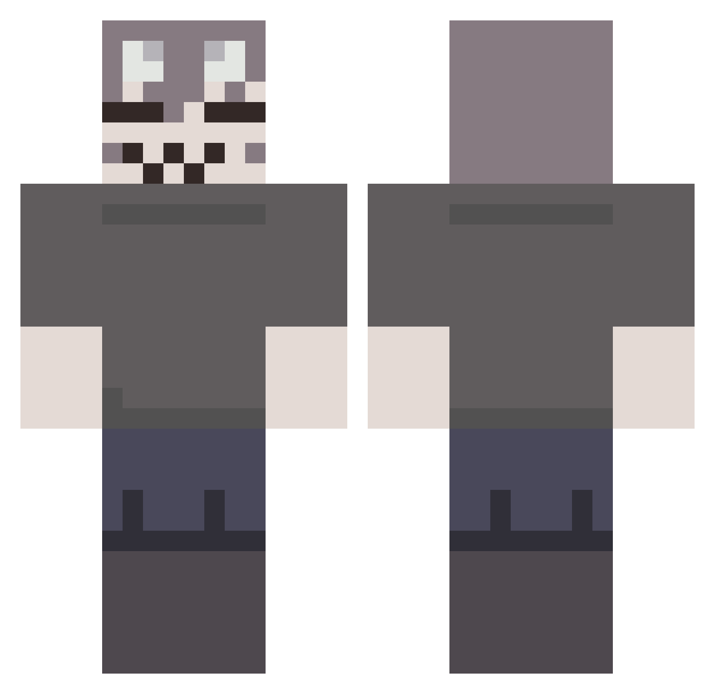 FistOfStrength Minecraft skin, front and back view