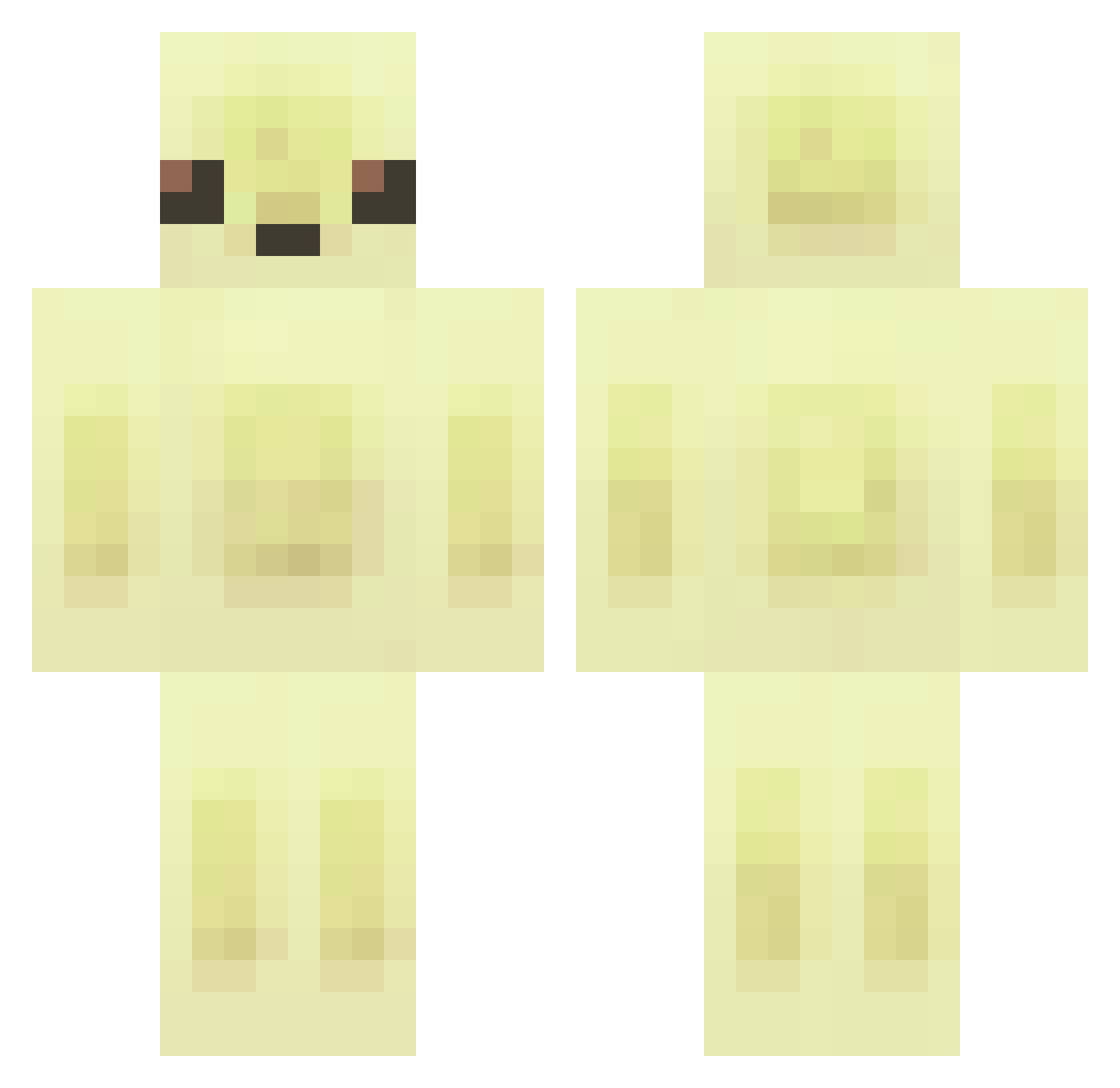 Grassibr Minecraft skin, front and back view