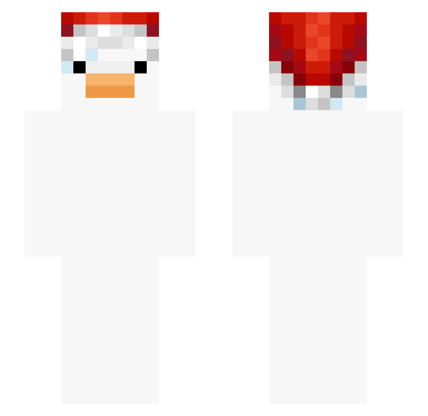 Qohya Minecraft skin, front and back view