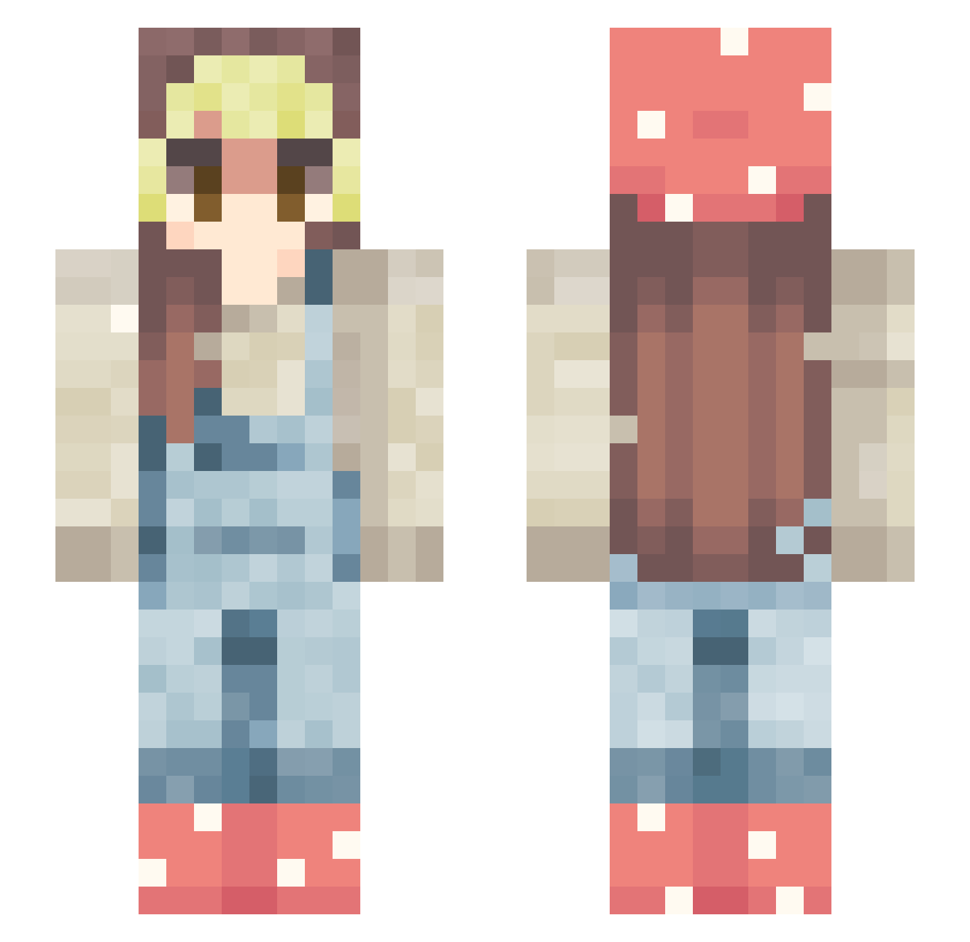ThunderKunted Minecraft skin, front and back view