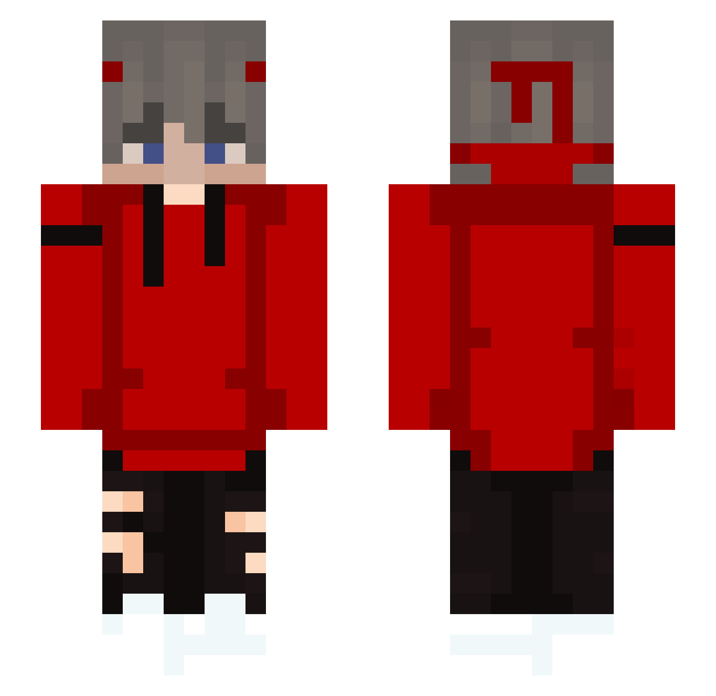 redlook Minecraft skin, front and back view