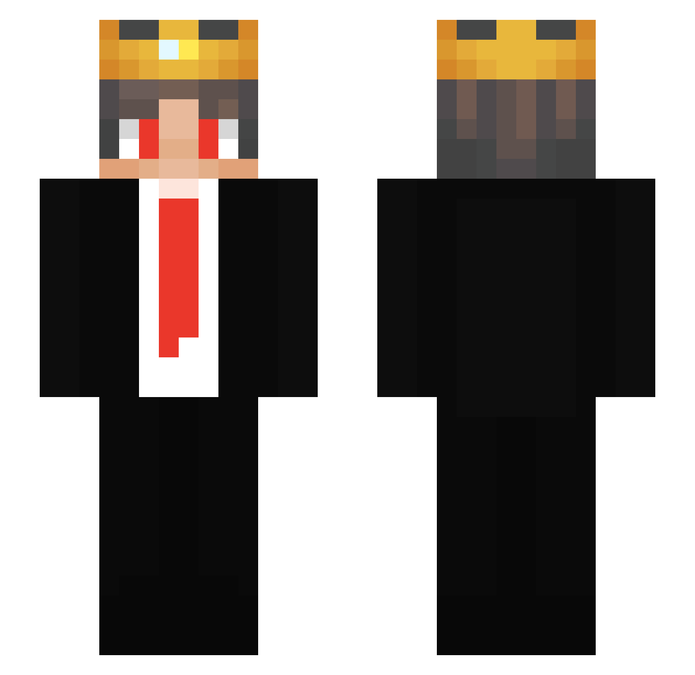 SUB2FEAR Minecraft skin, front and back view