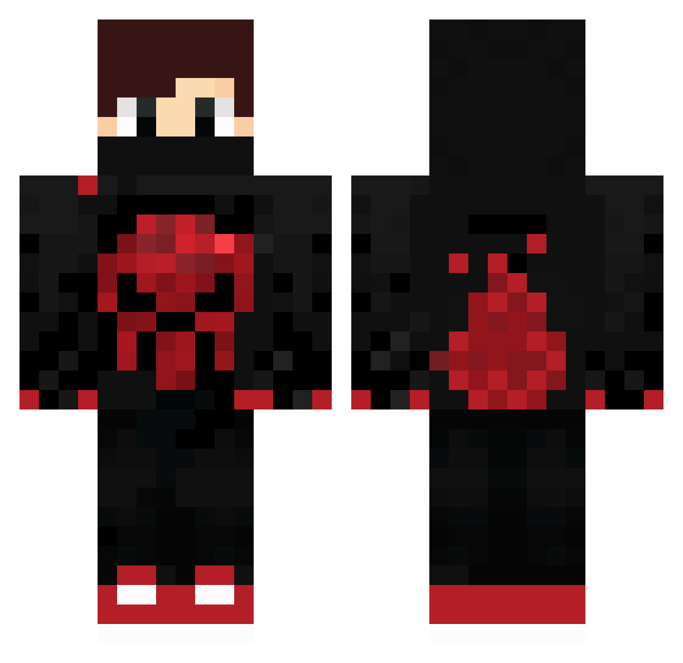 RR333DD Minecraft skin, front and back view