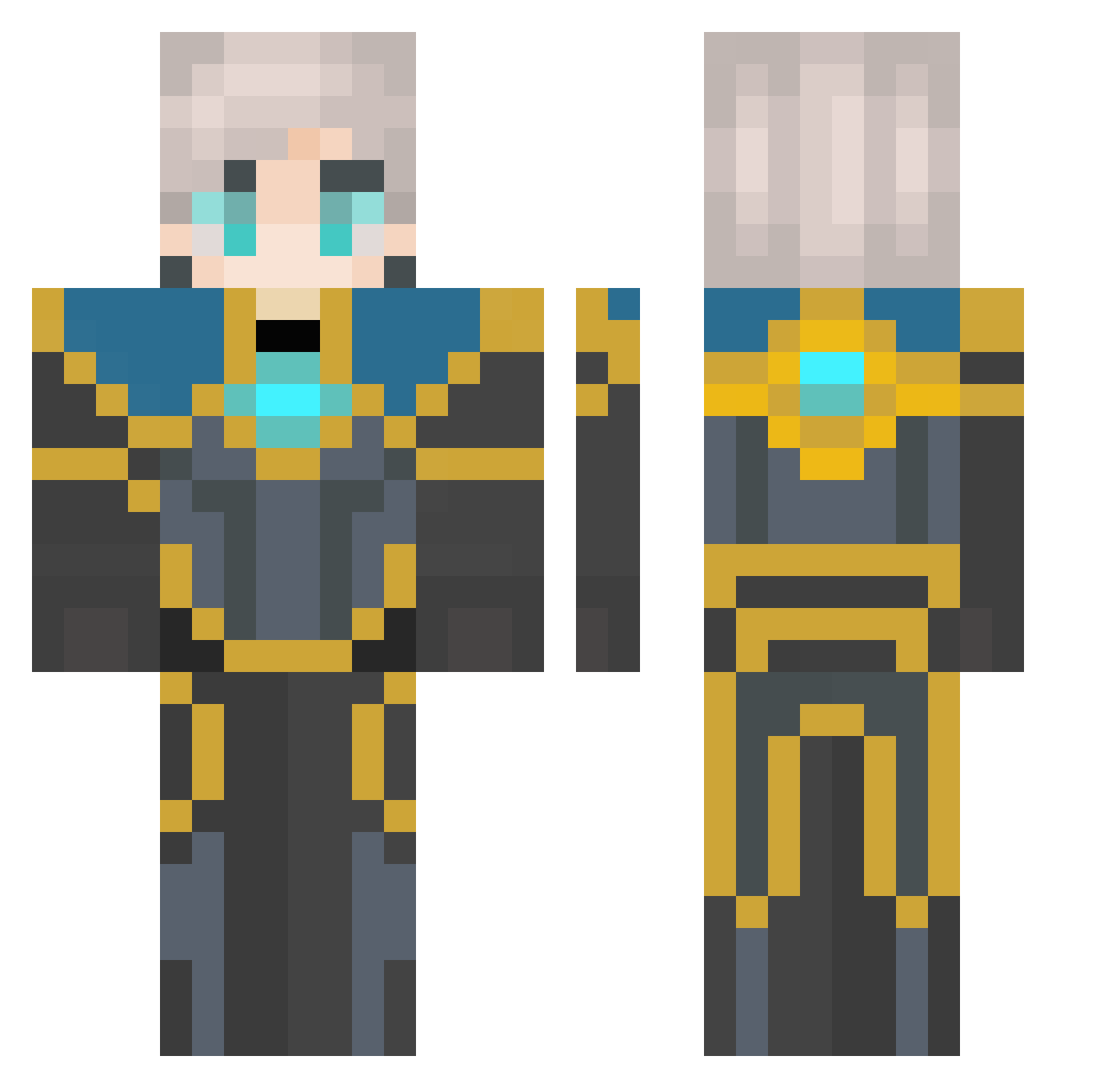 EtoPog Minecraft skin, front and back view