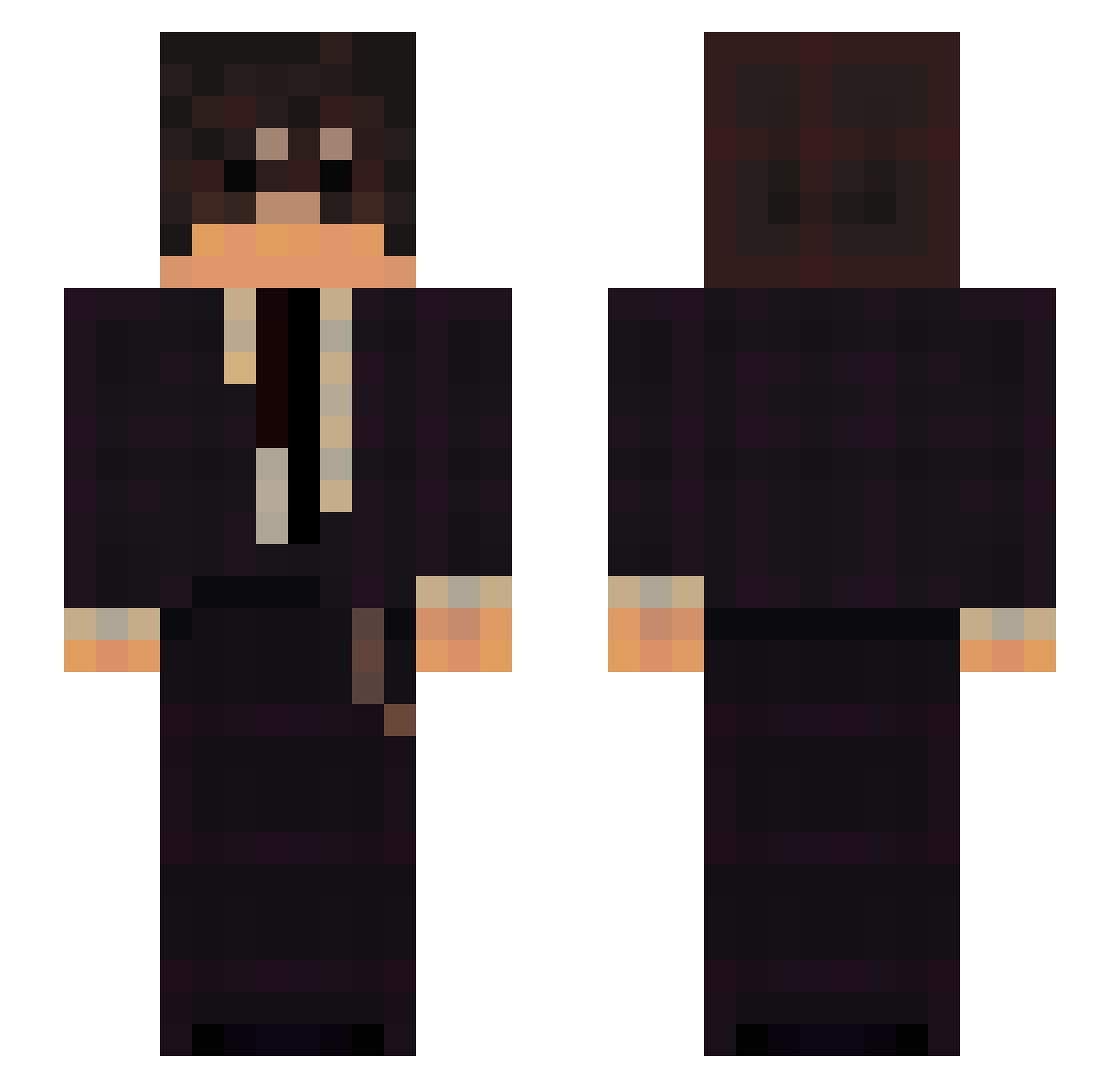 rosarei Minecraft skin, front and back view