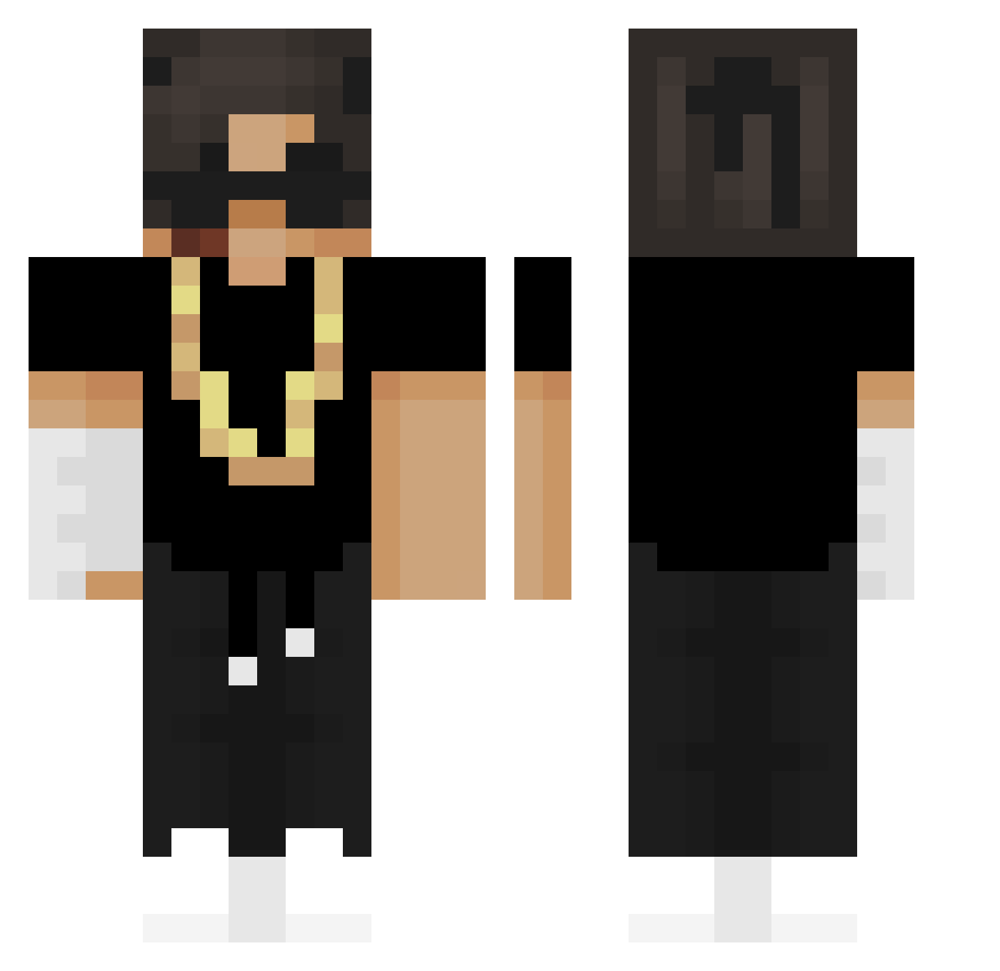 Toddies Minecraft skin, front and back view