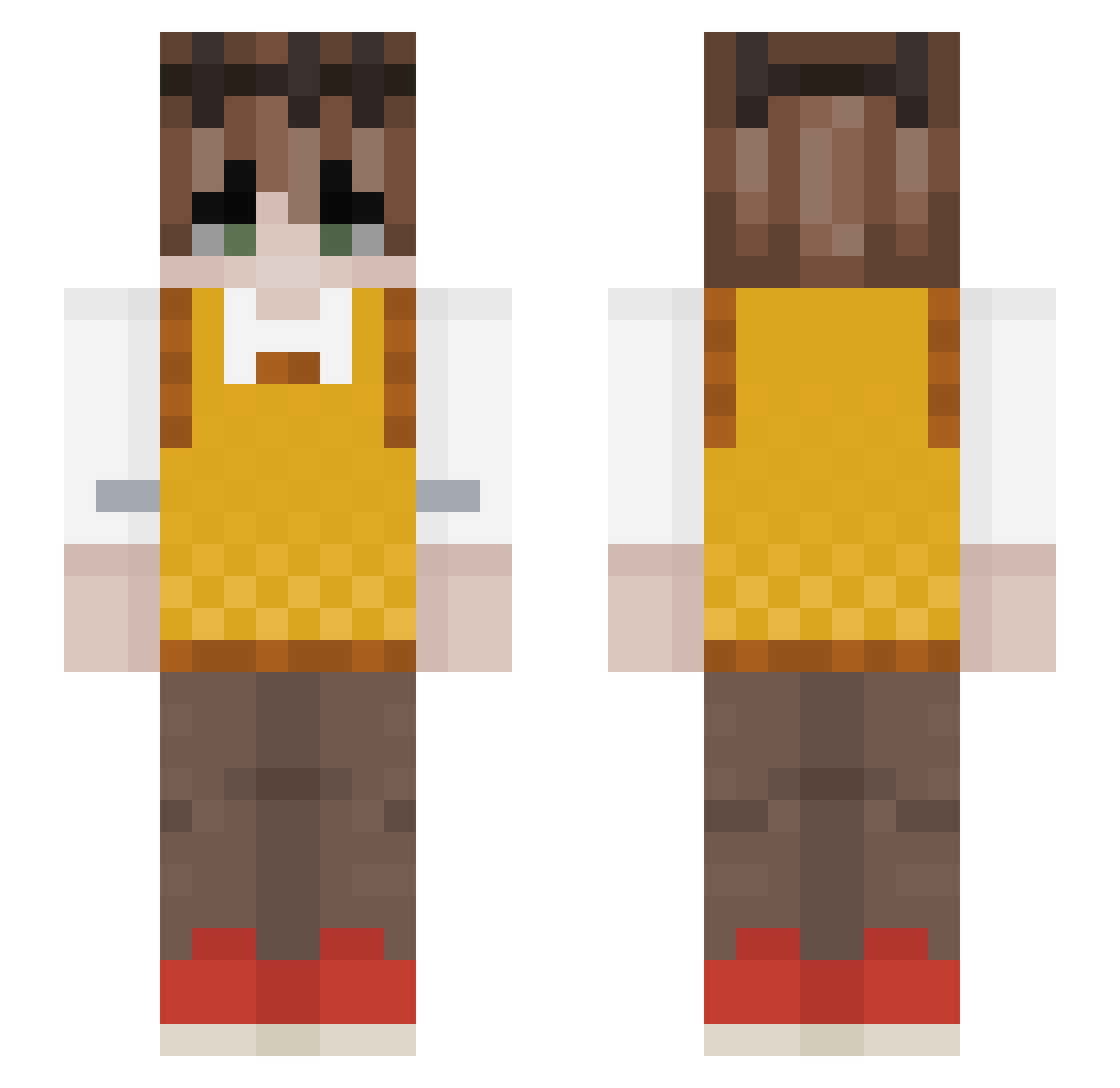 TheCacklingCrow Minecraft skin, front and back view