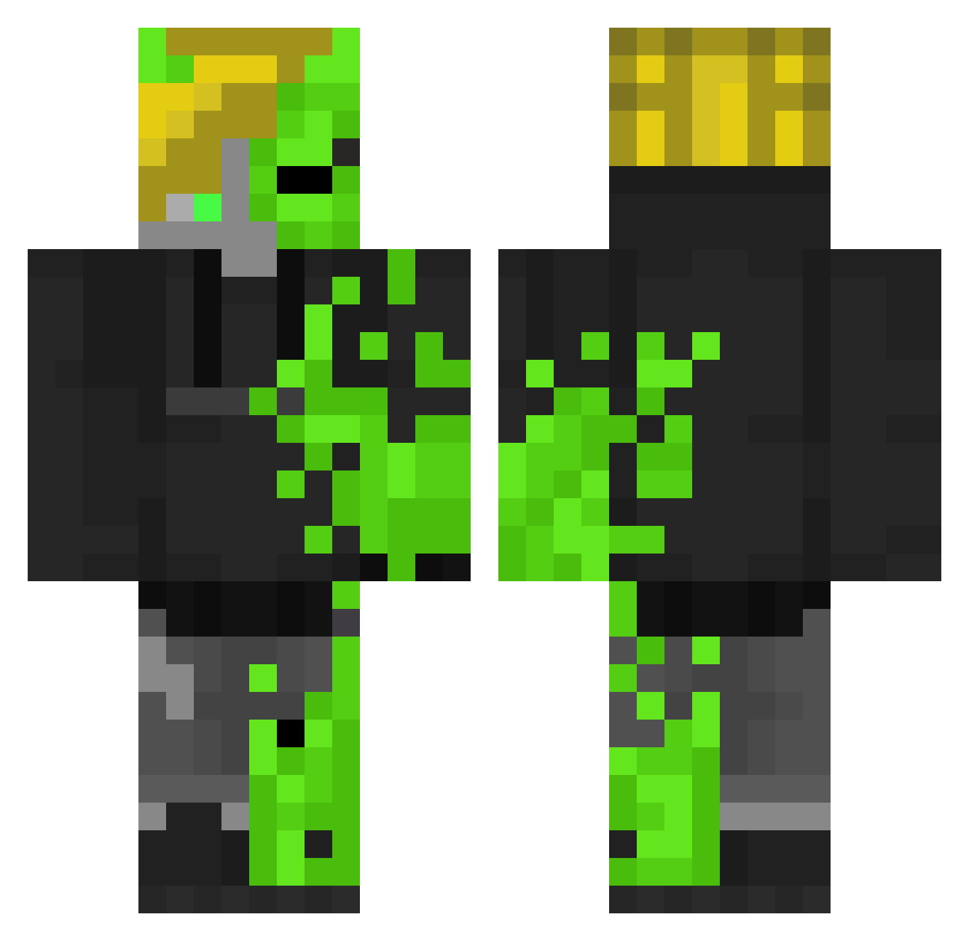 Kaphaa Minecraft skin, front and back view
