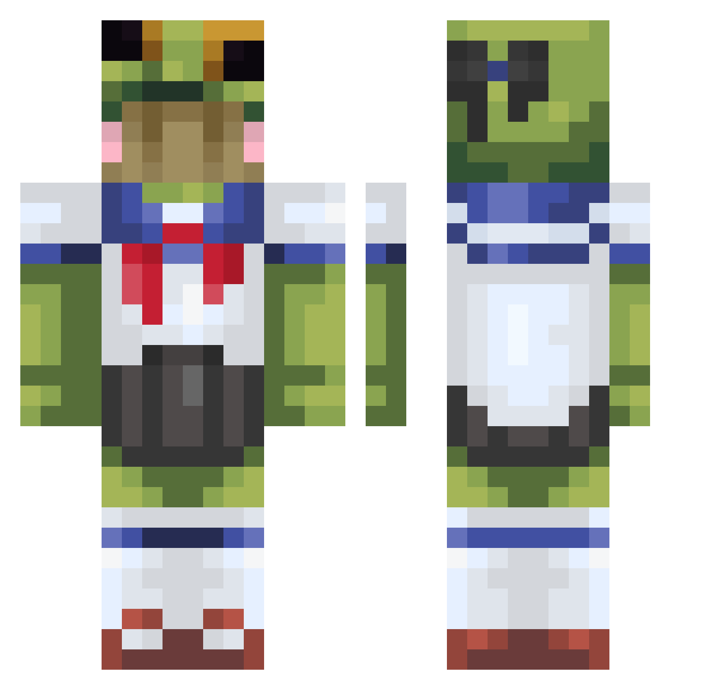 ryatlas Minecraft skin, front and back view