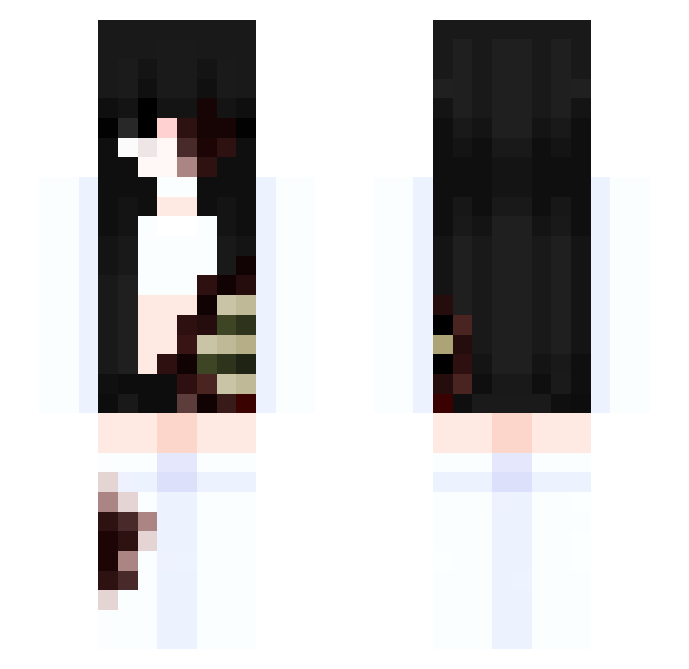 Erisl Minecraft skin, front and back view