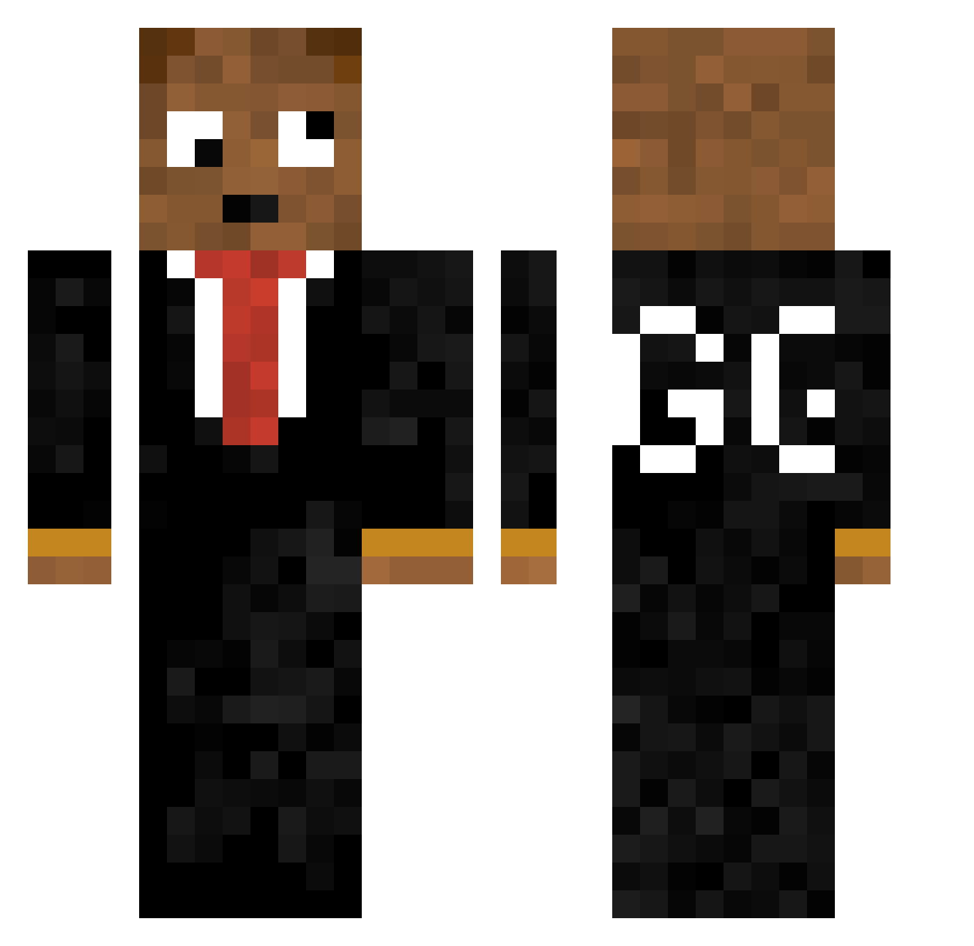 GrizzNFL Minecraft skin, front and back view