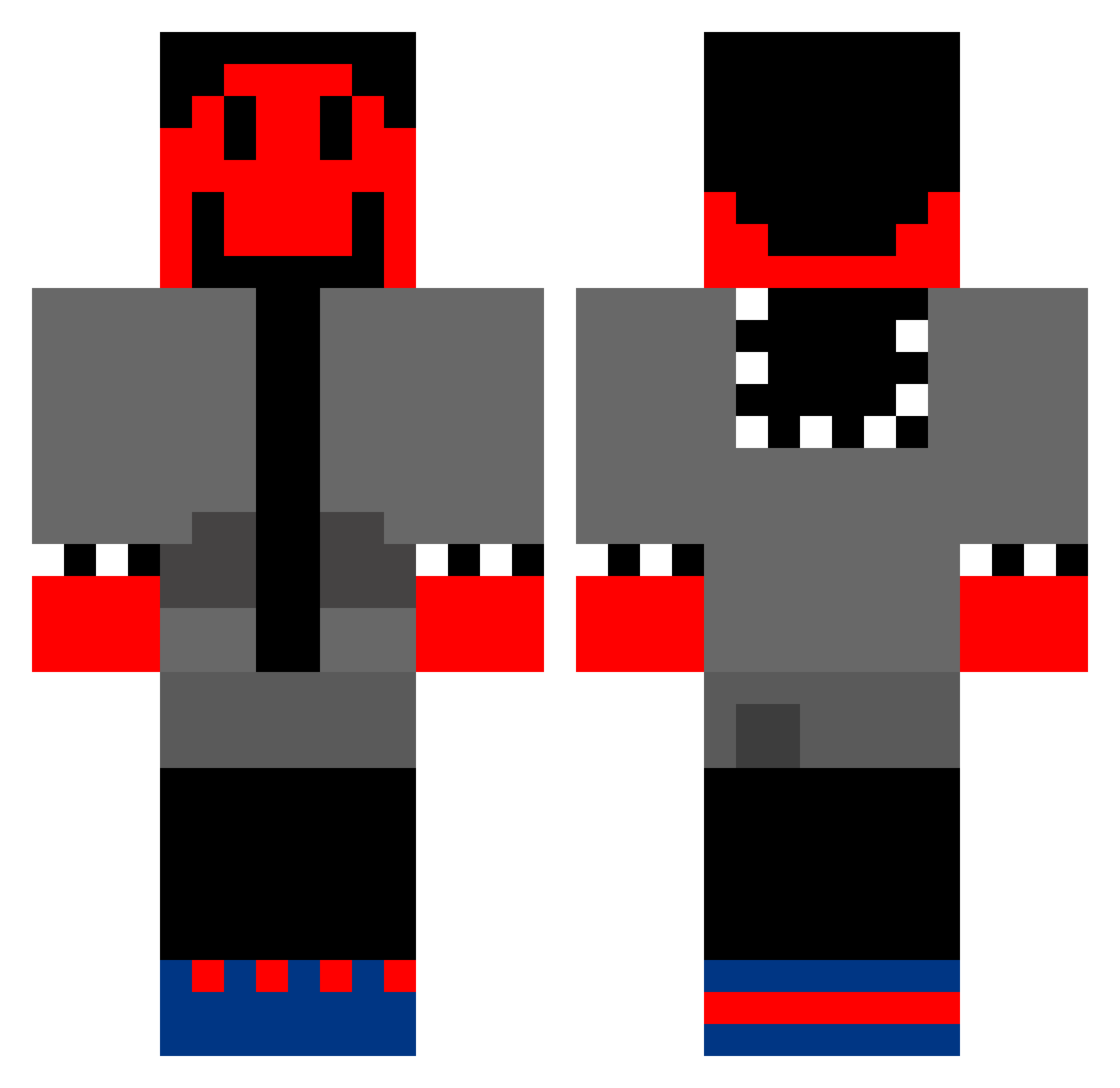 shockgamer7777 Minecraft skin, front and back view