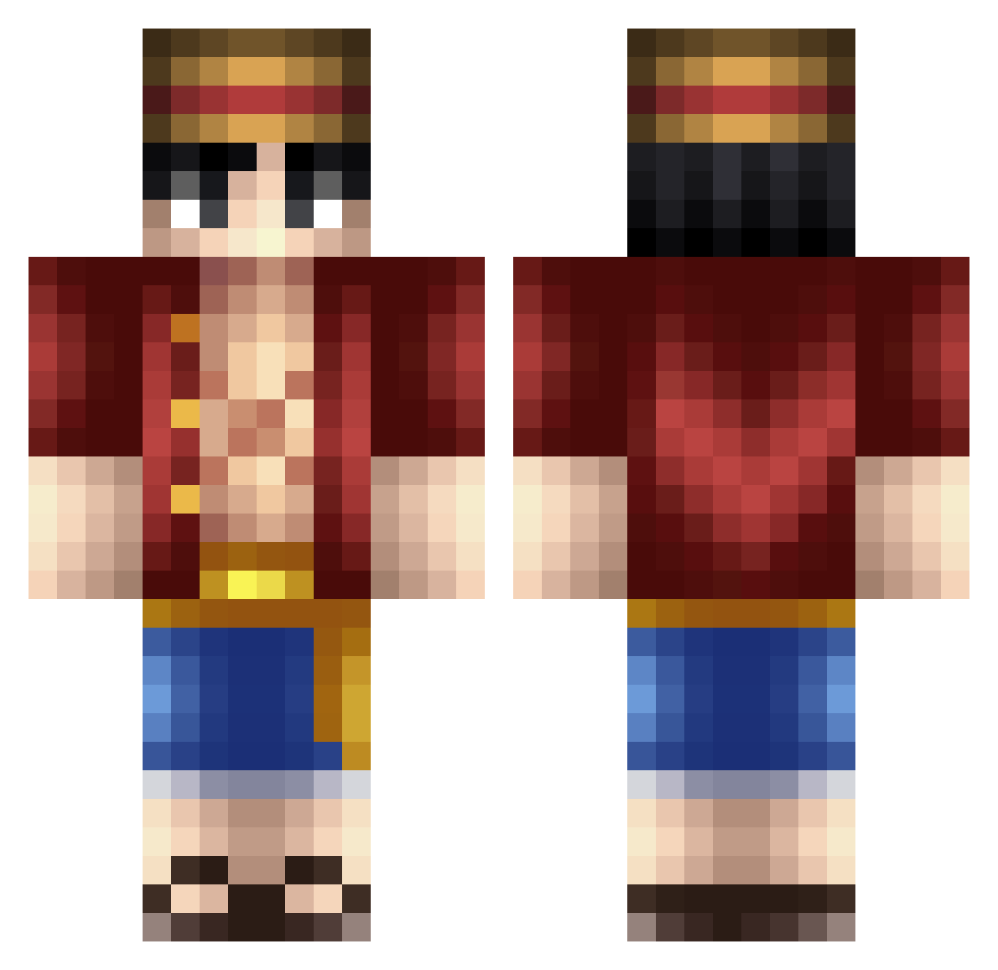 priton777 Minecraft skin, front and back view