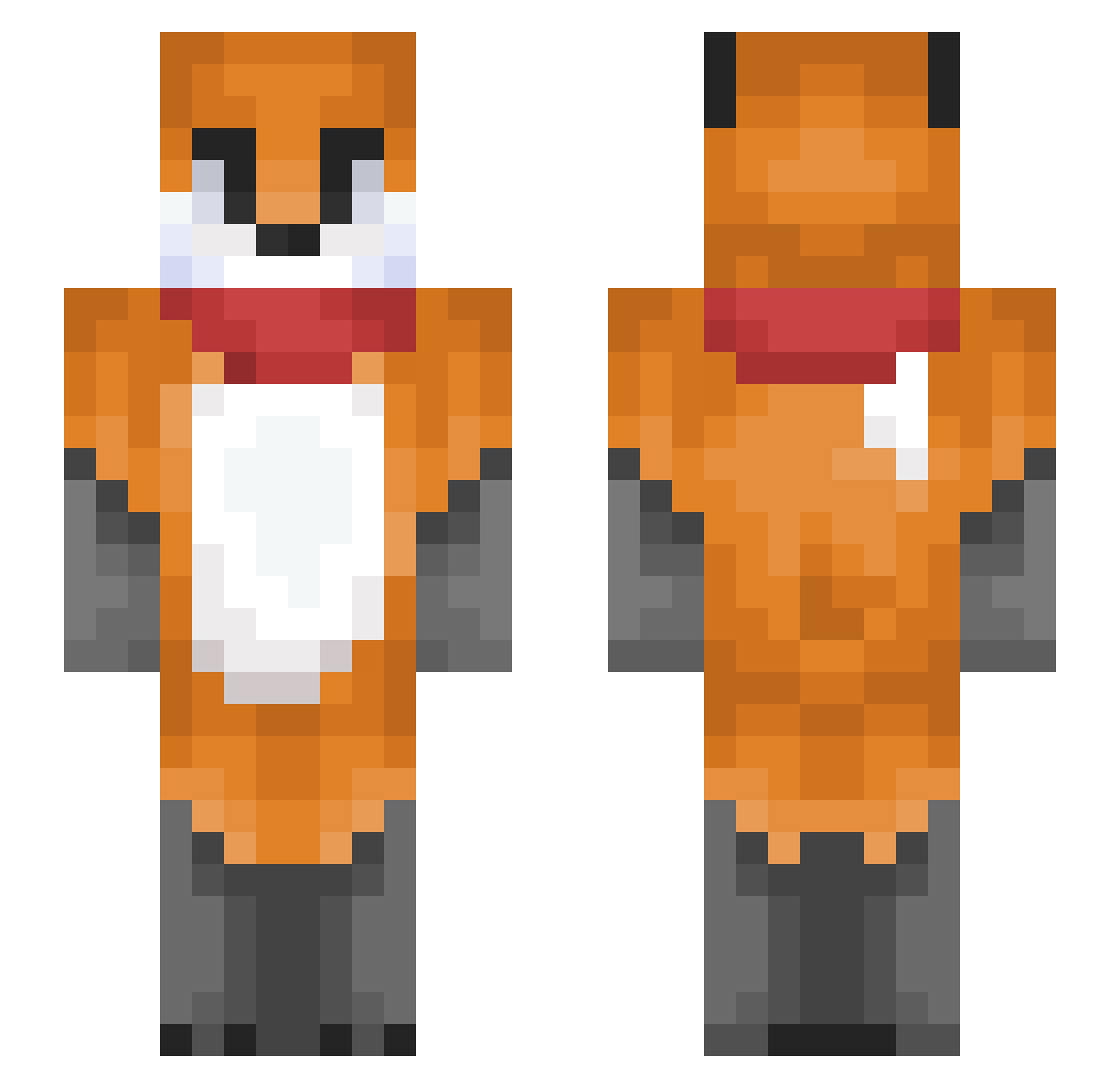 MilesTormani Minecraft skin, front and back view