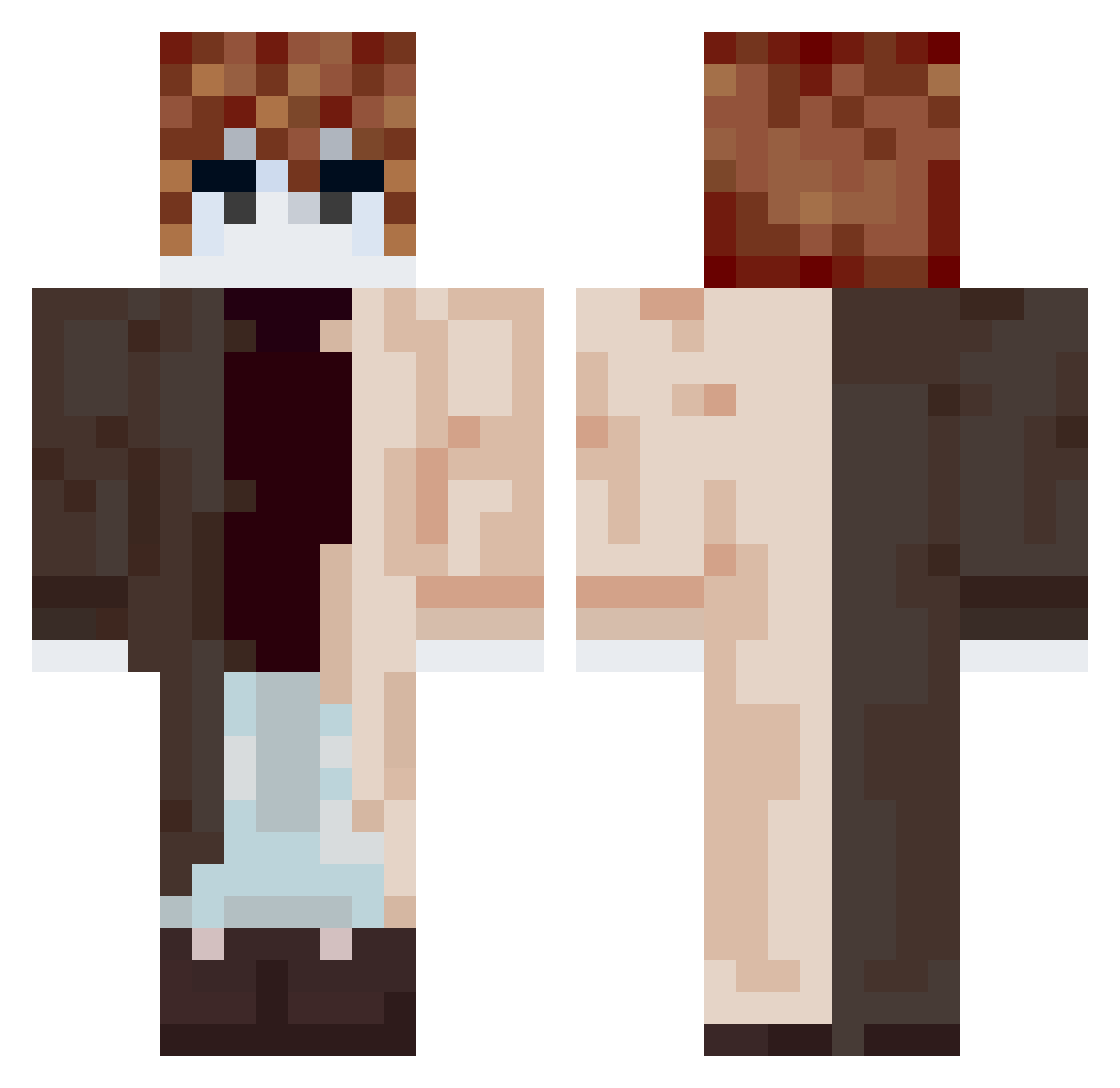 Quintzel Minecraft skin, front and back view