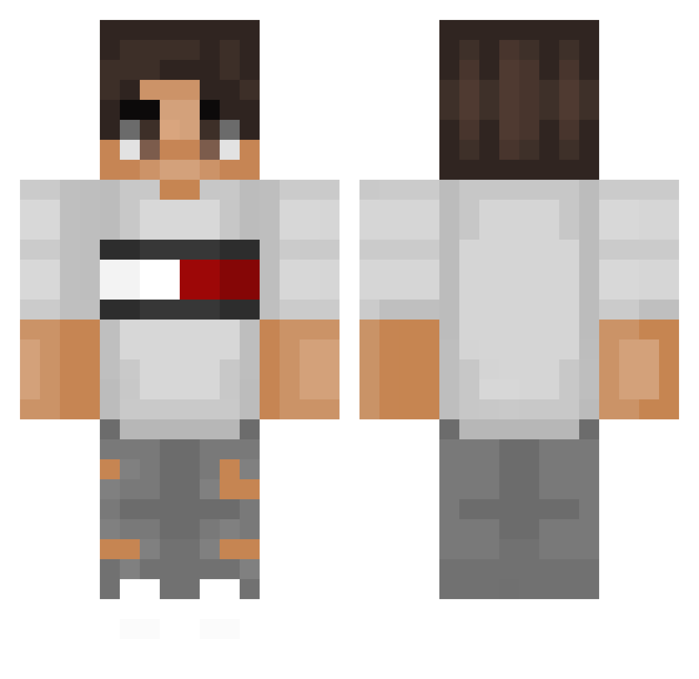 Outdo Minecraft skin, front and back view