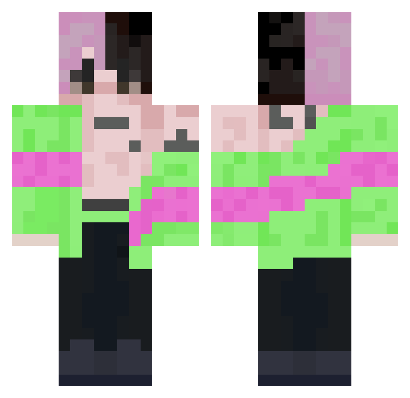 Pituu Minecraft skin, front and back view