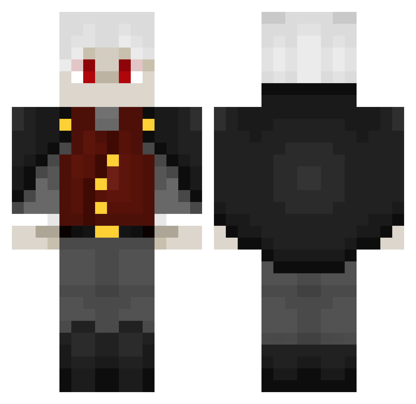 Rosoven Minecraft skin, front and back view