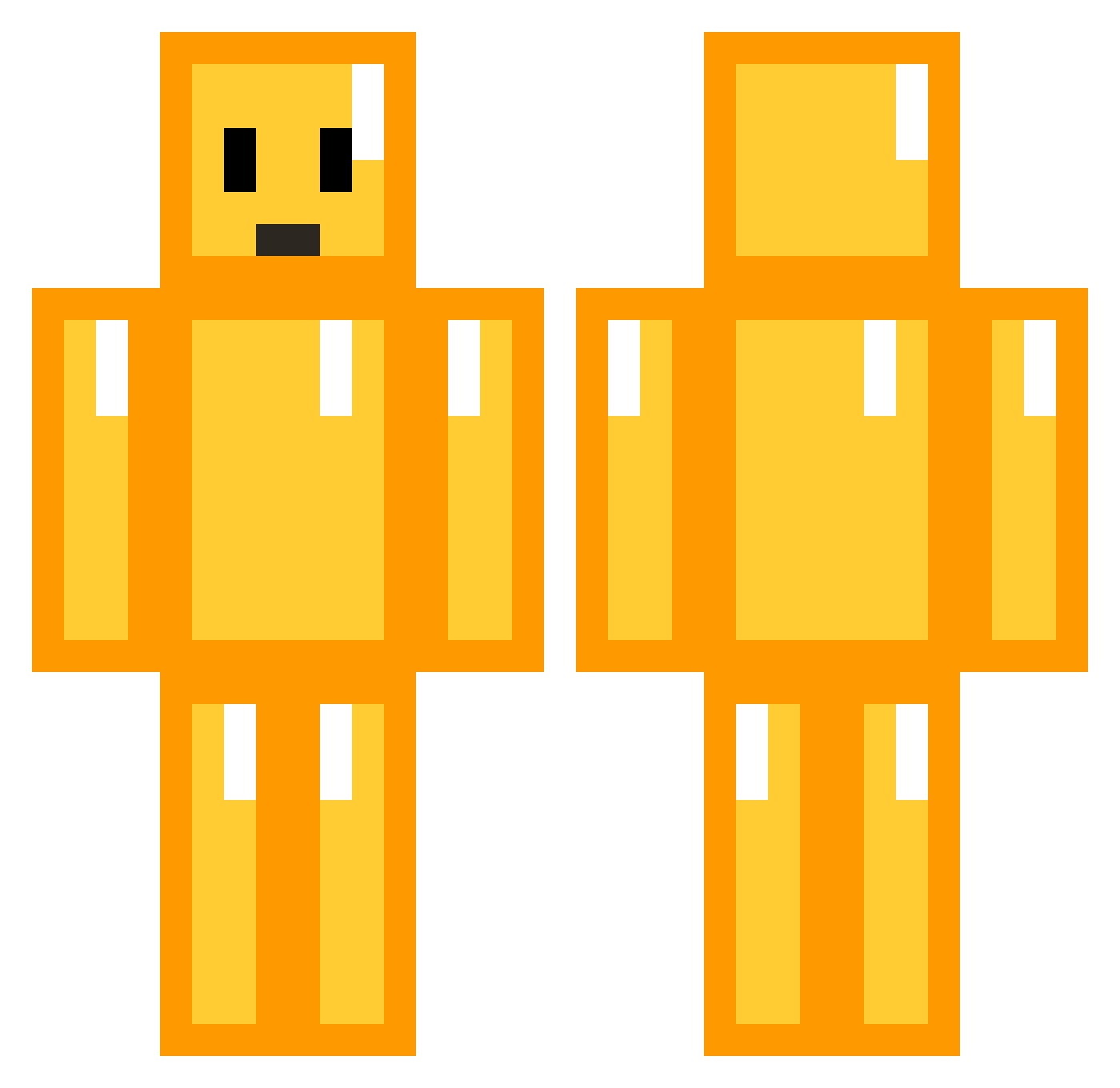 SouthVoice Minecraft skin, front and back view