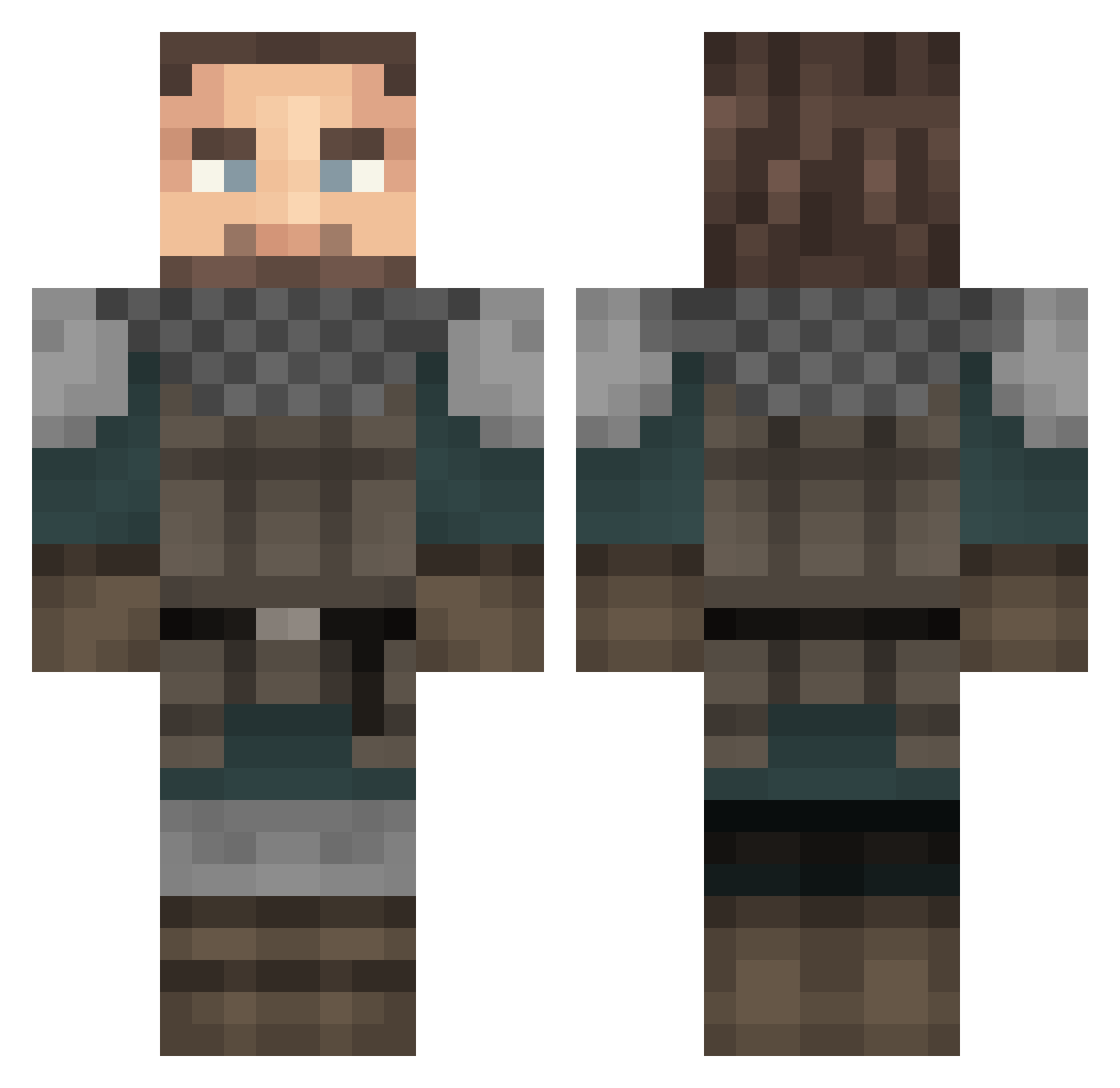 Manatee Minecraft skin, front and back view