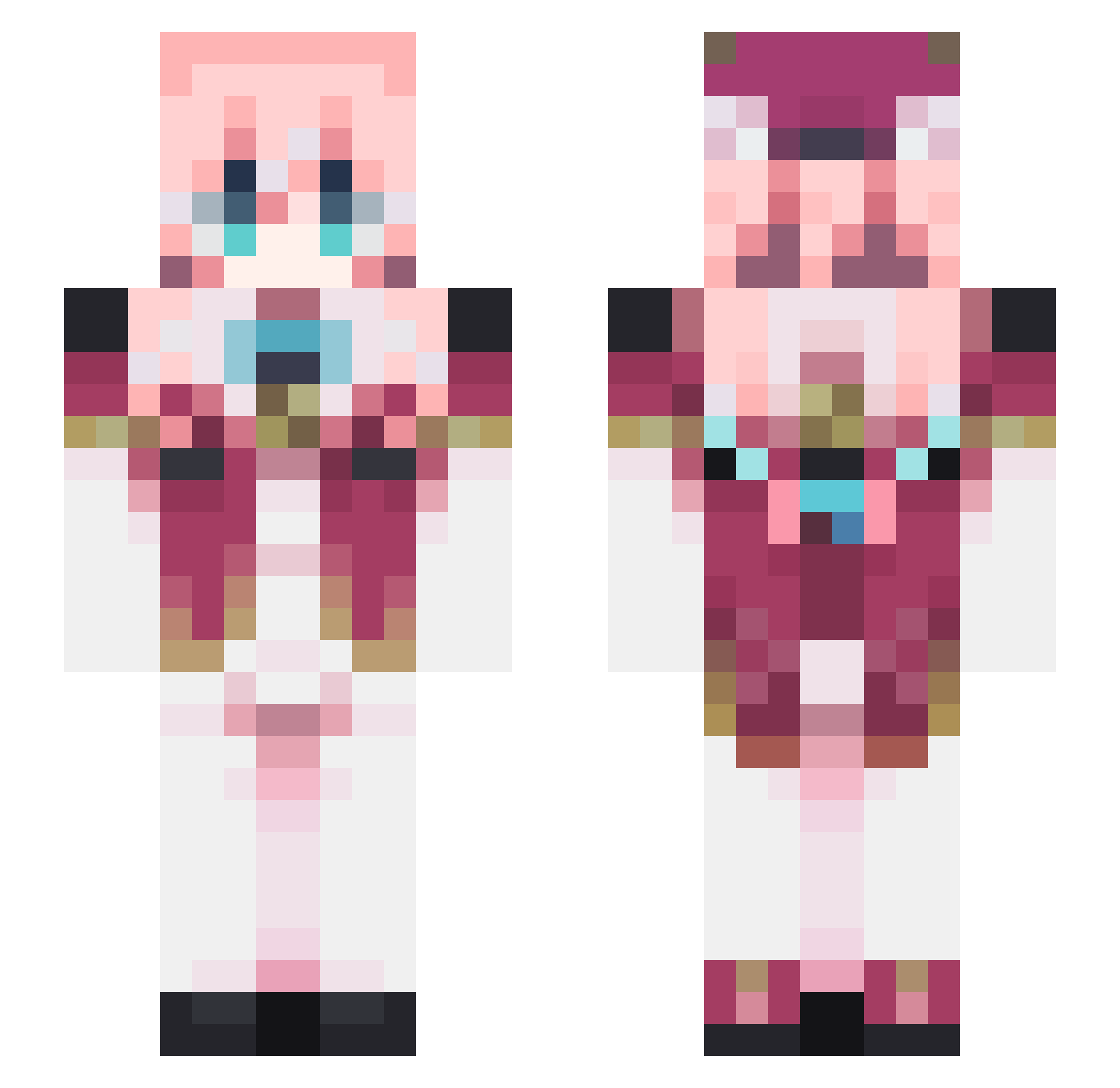 Sillymeow034 Minecraft skin, front and back view