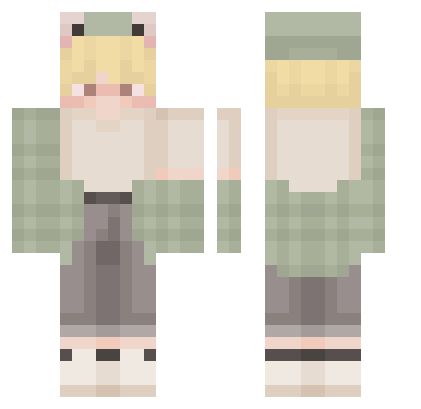 krewg Minecraft skin, front and back view