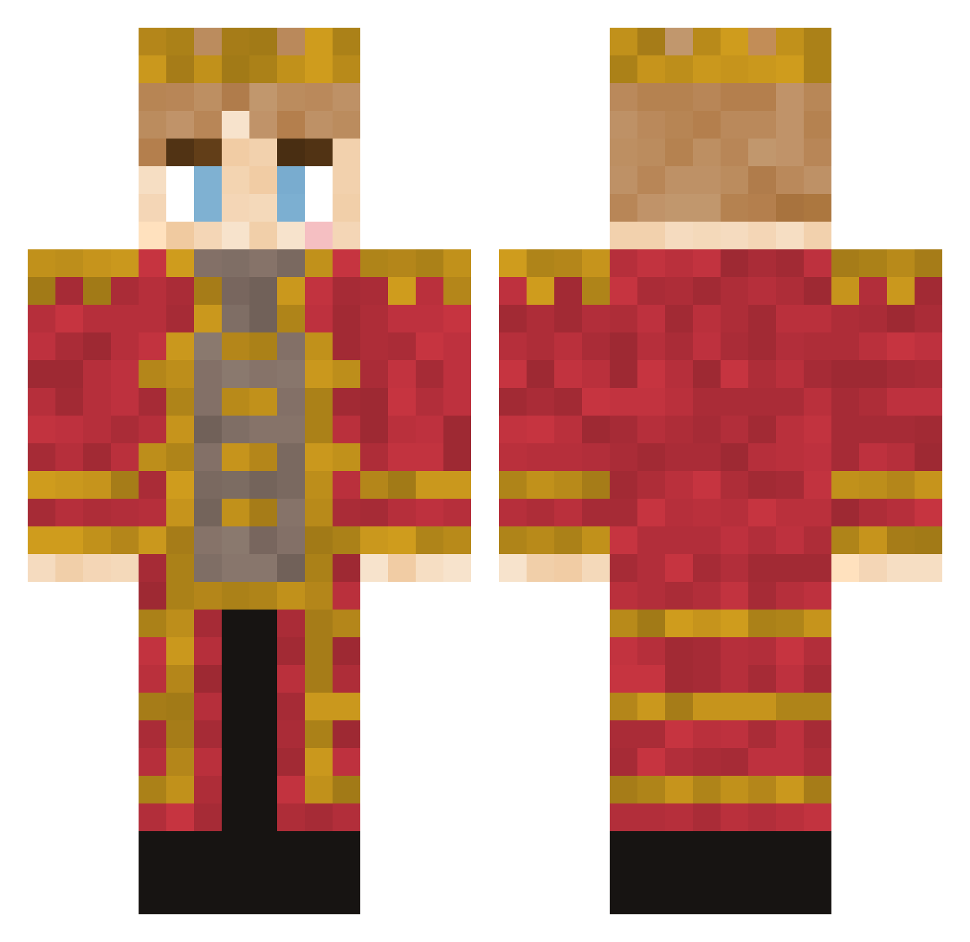 Kendy205 Minecraft skin, front and back view