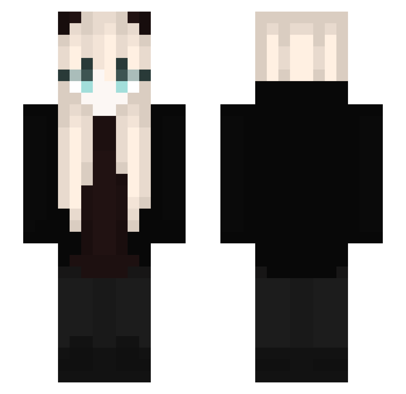 Evvie Minecraft skin, front and back view