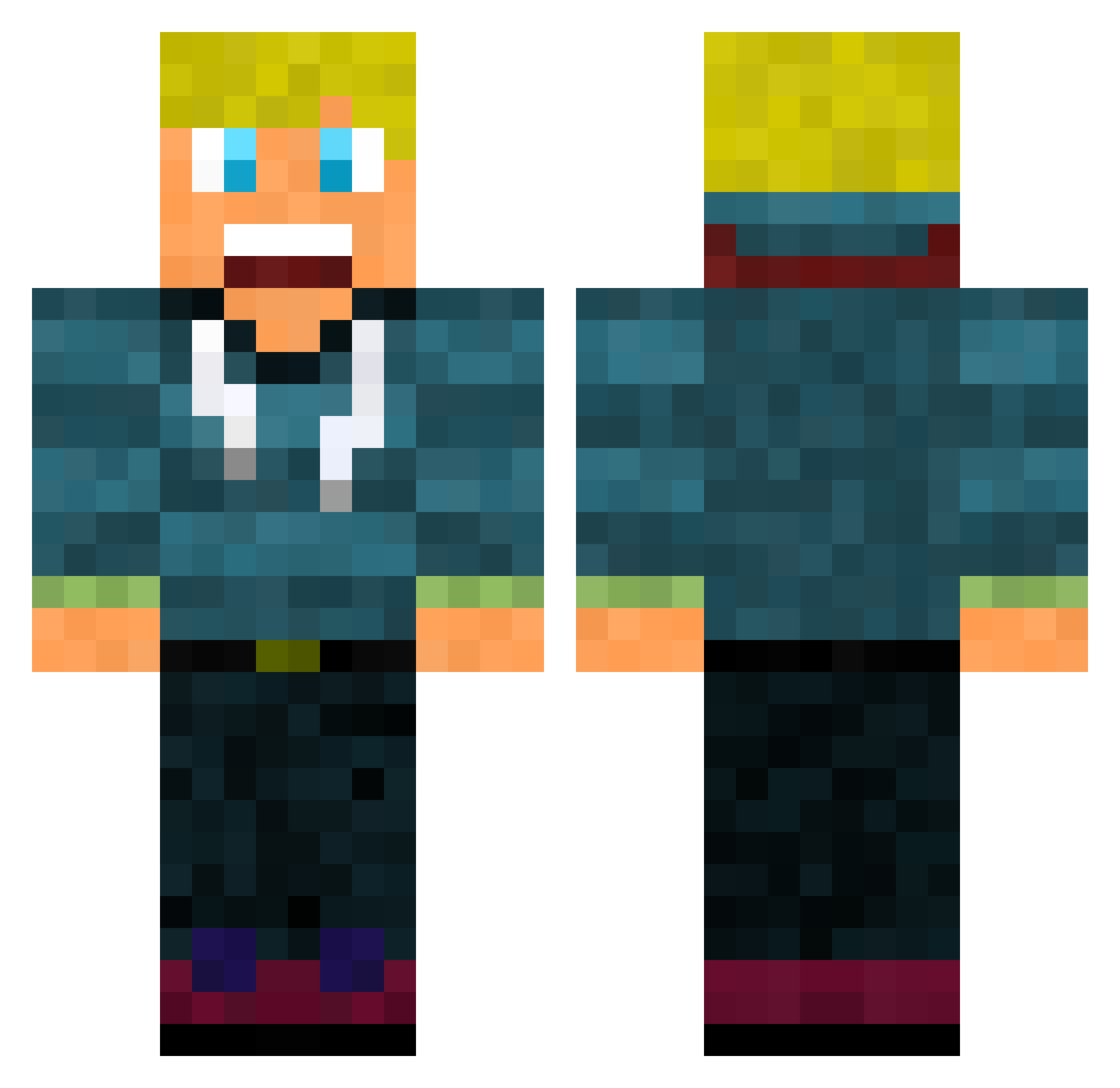 UberQuinGames Minecraft skin, front and back view