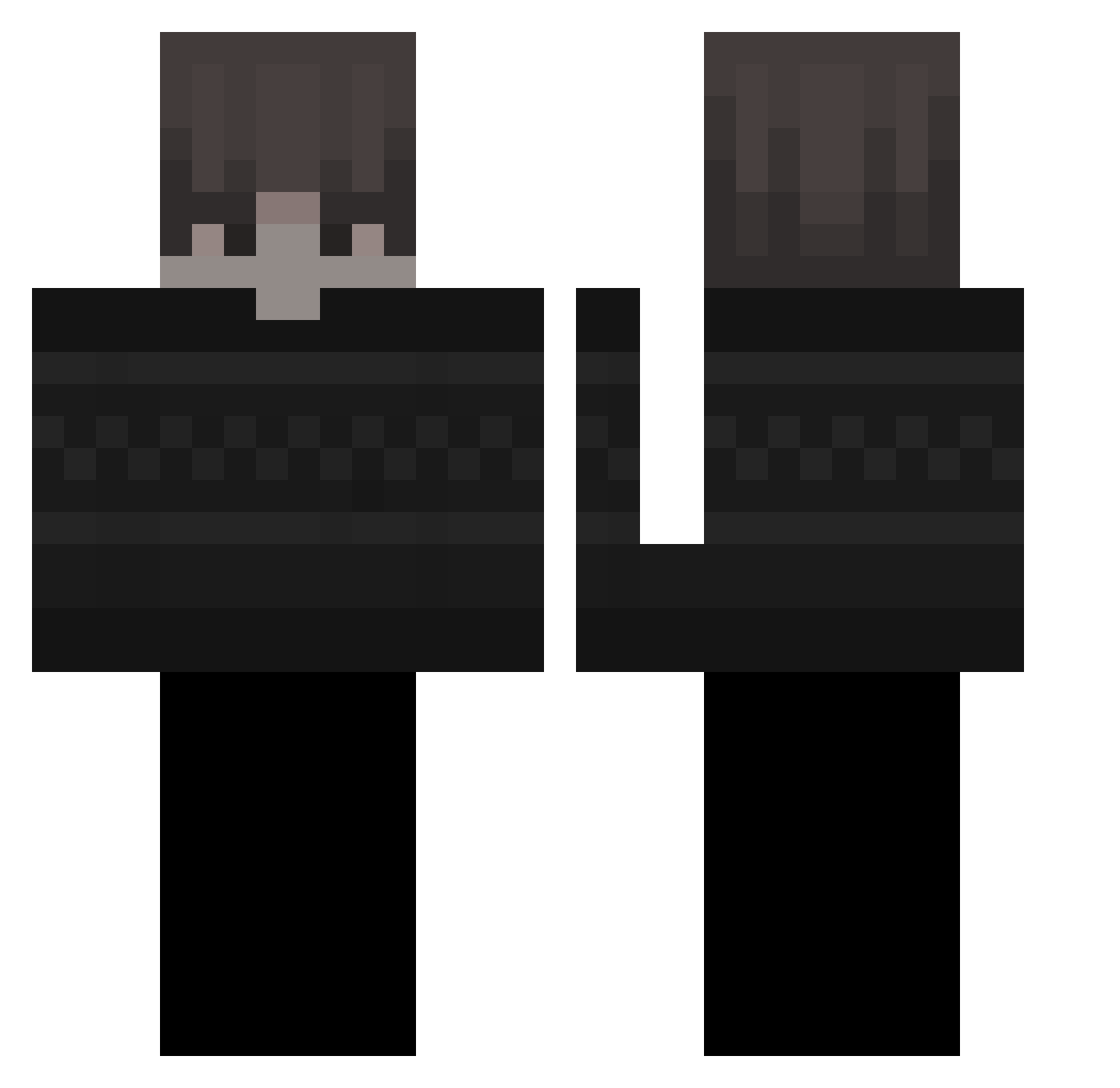 looksmaxing Minecraft skin, front and back view