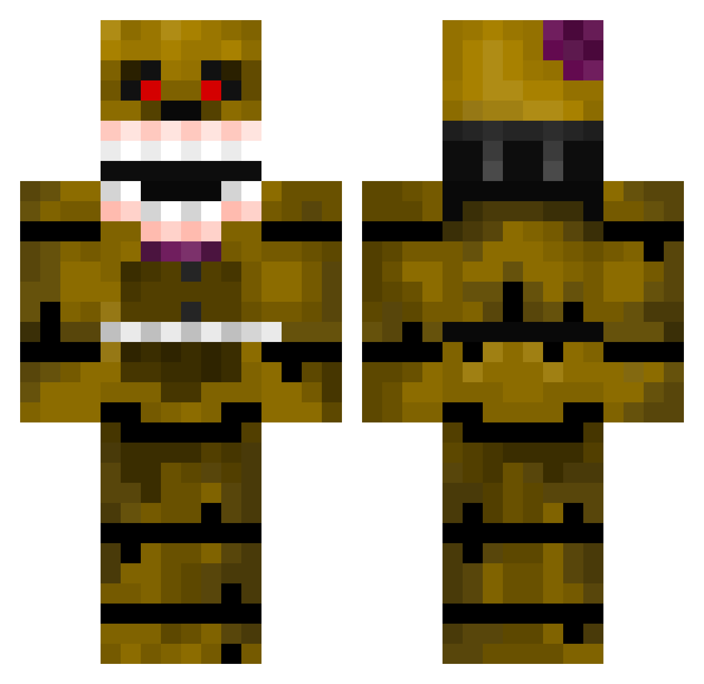 reguilei Minecraft skin, front and back view